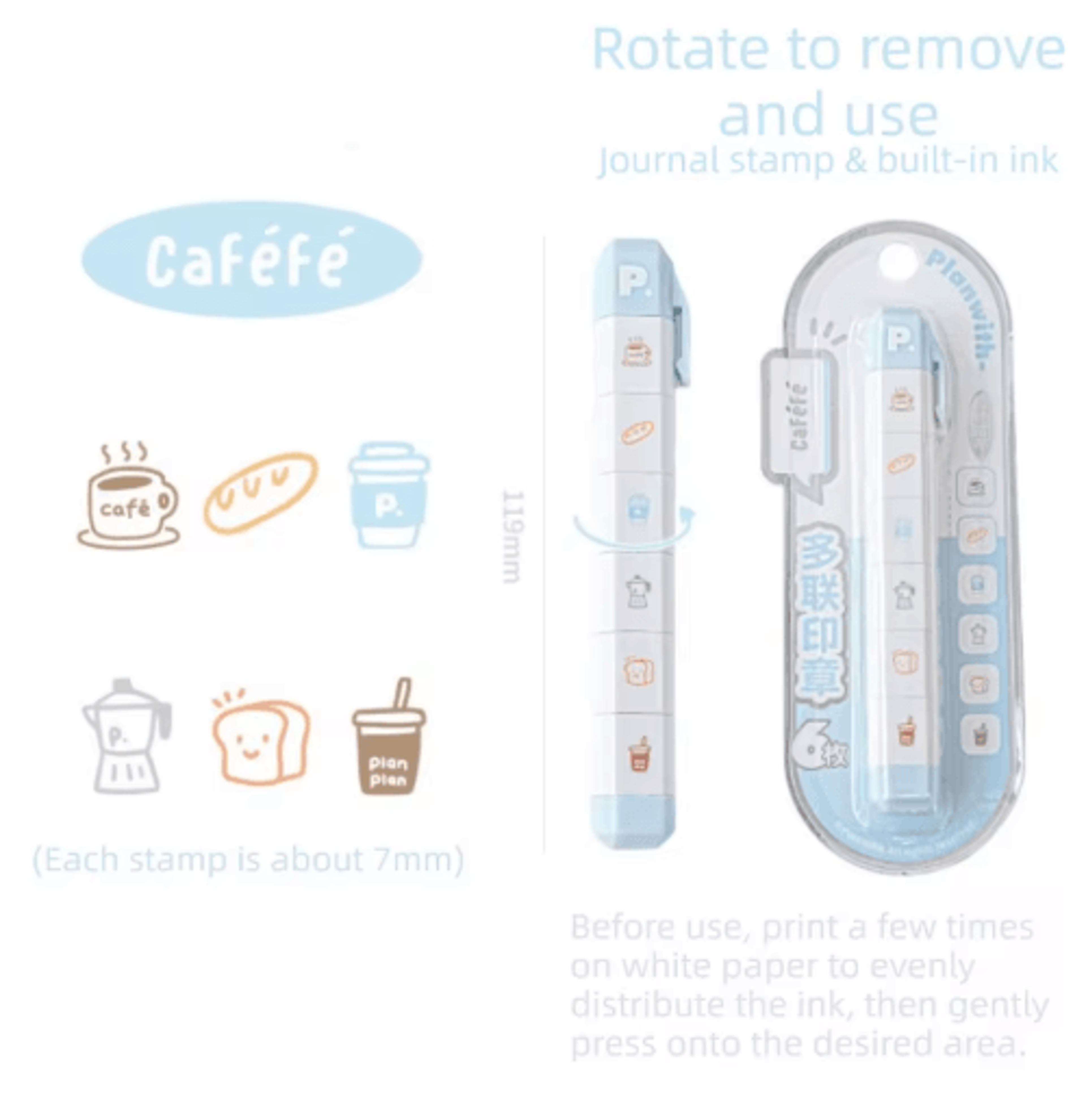 Cute MultiHead ToDo List Journal Stamp Pen 4