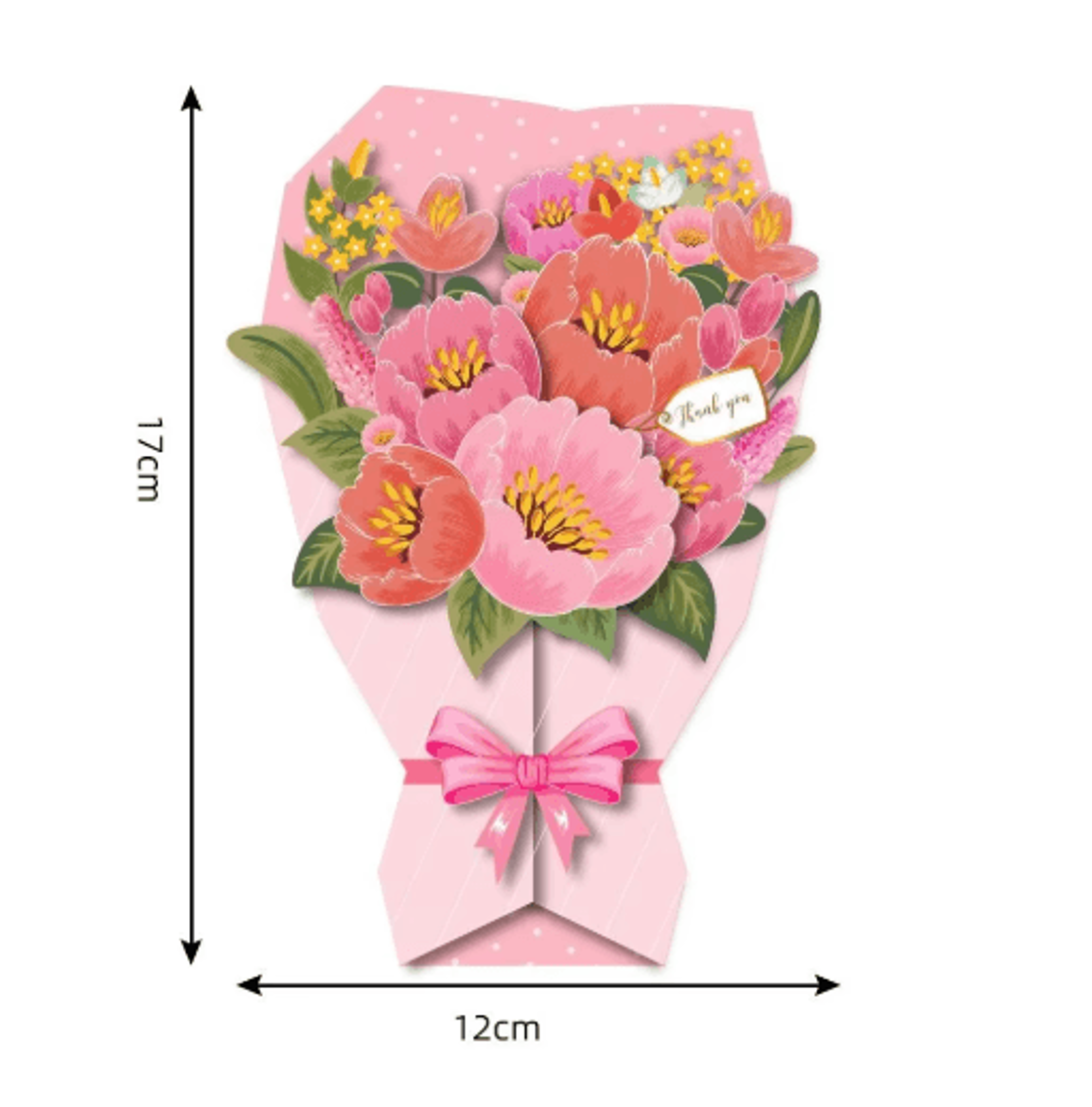 3D Flower Bouquet Thank You Greeting Card 4
