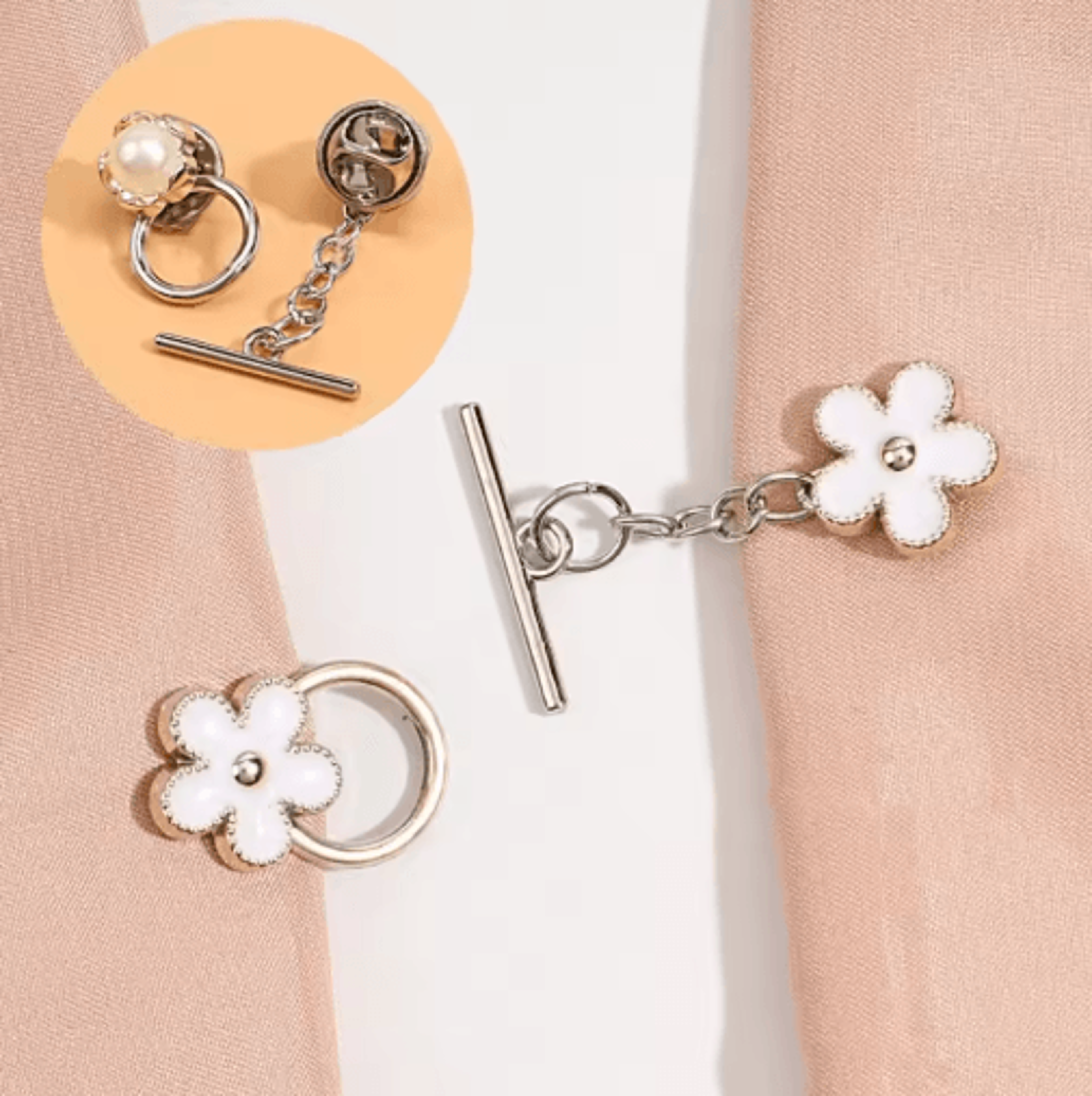 Pearl Brooch Clothing Fixing Pin 12
