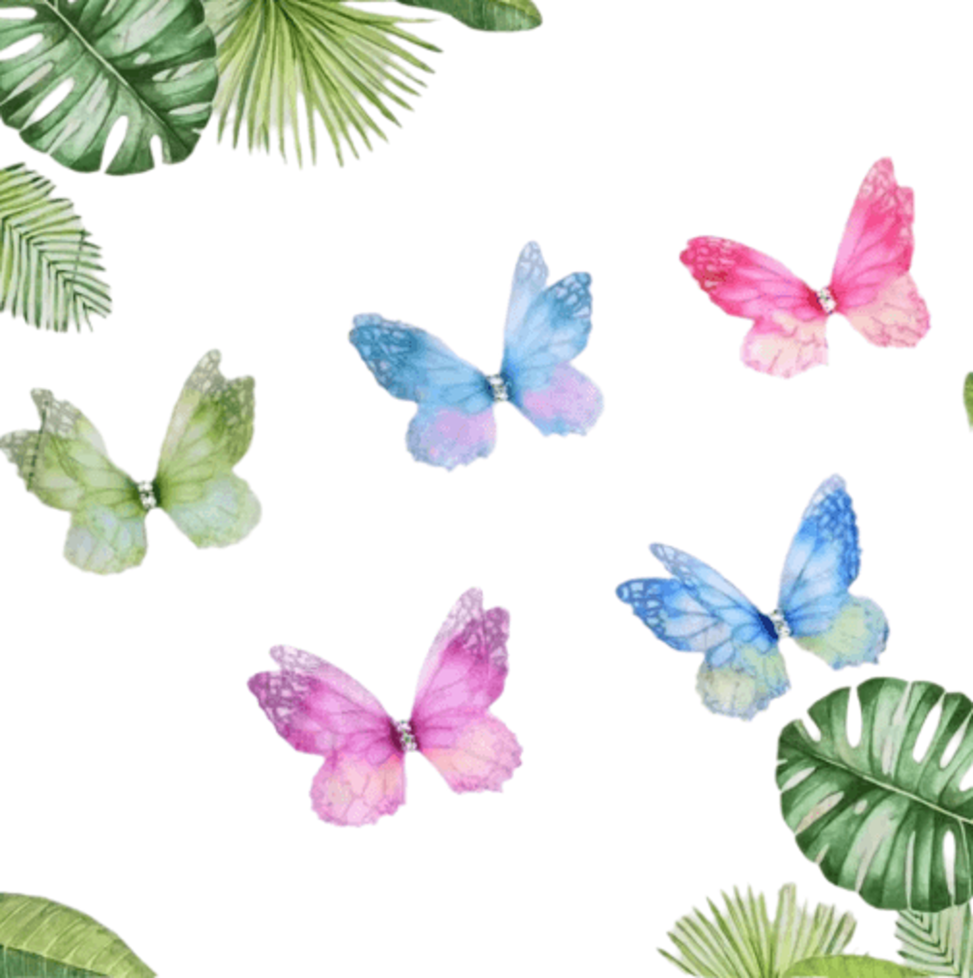 50Piece 3D Gradient Organza Butterfly Appliques 0