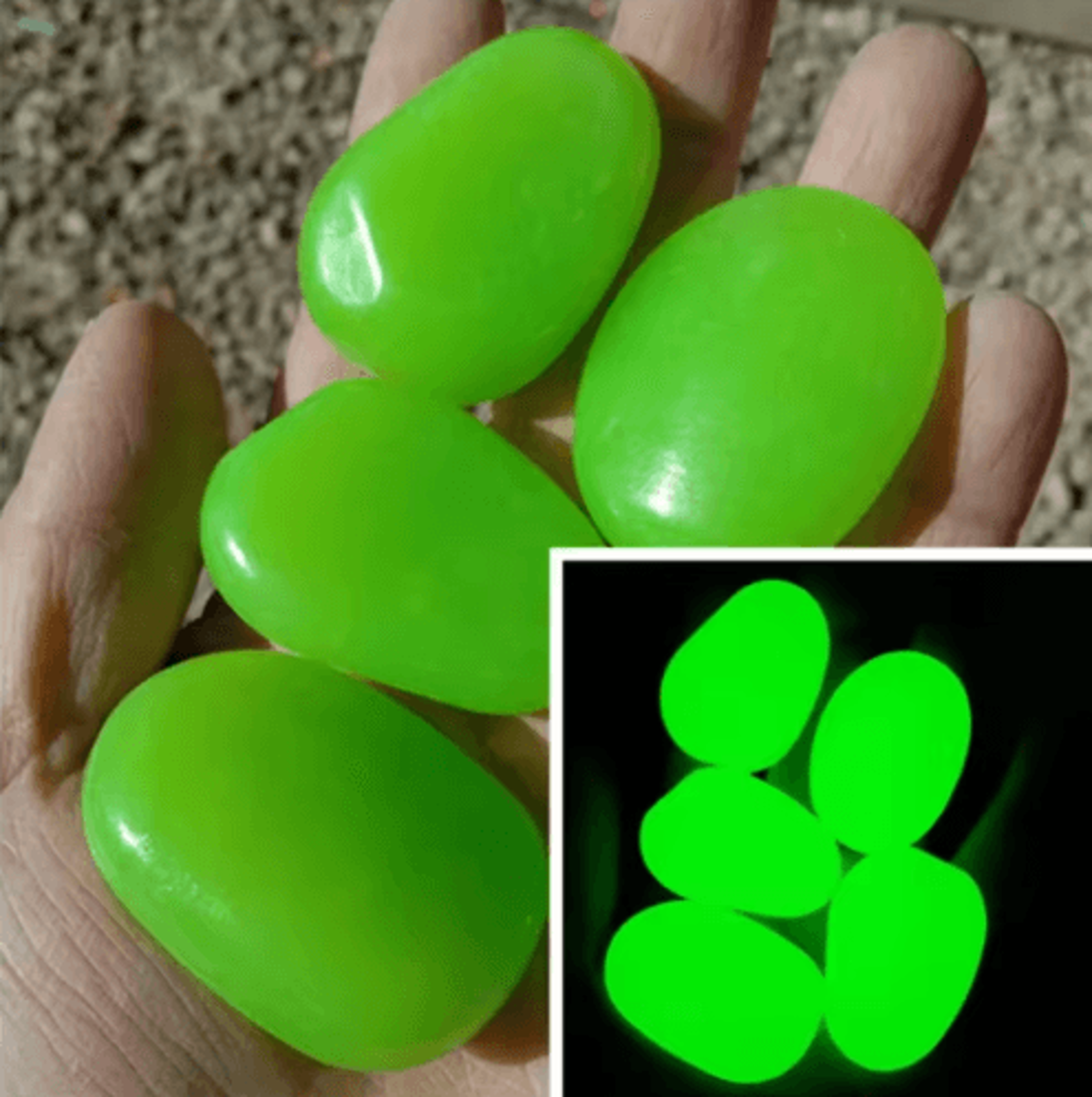 10Piece 45cm GlowintheDark Garden Pebbles 4
