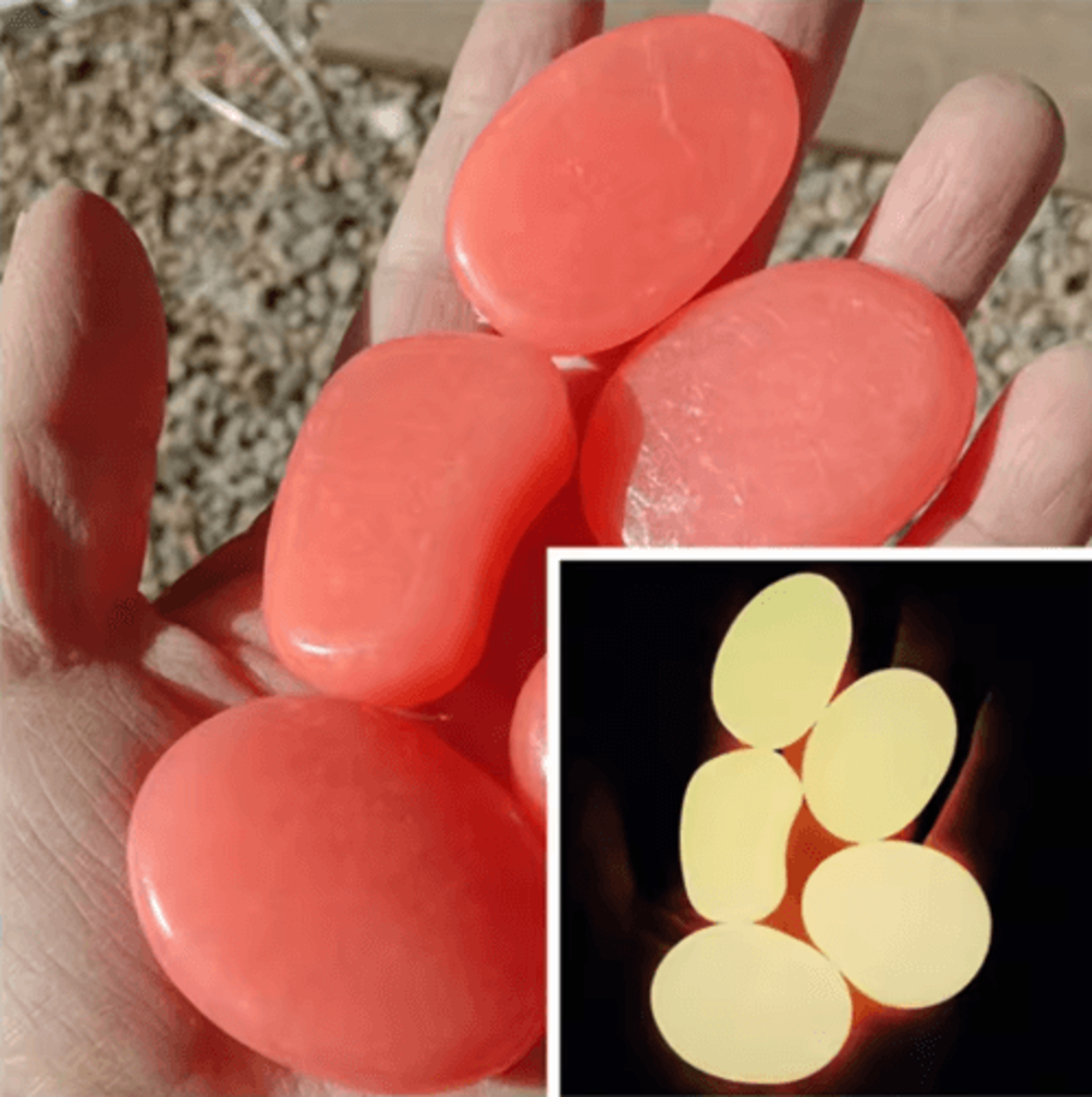 10Piece 45cm GlowintheDark Garden Pebbles 10