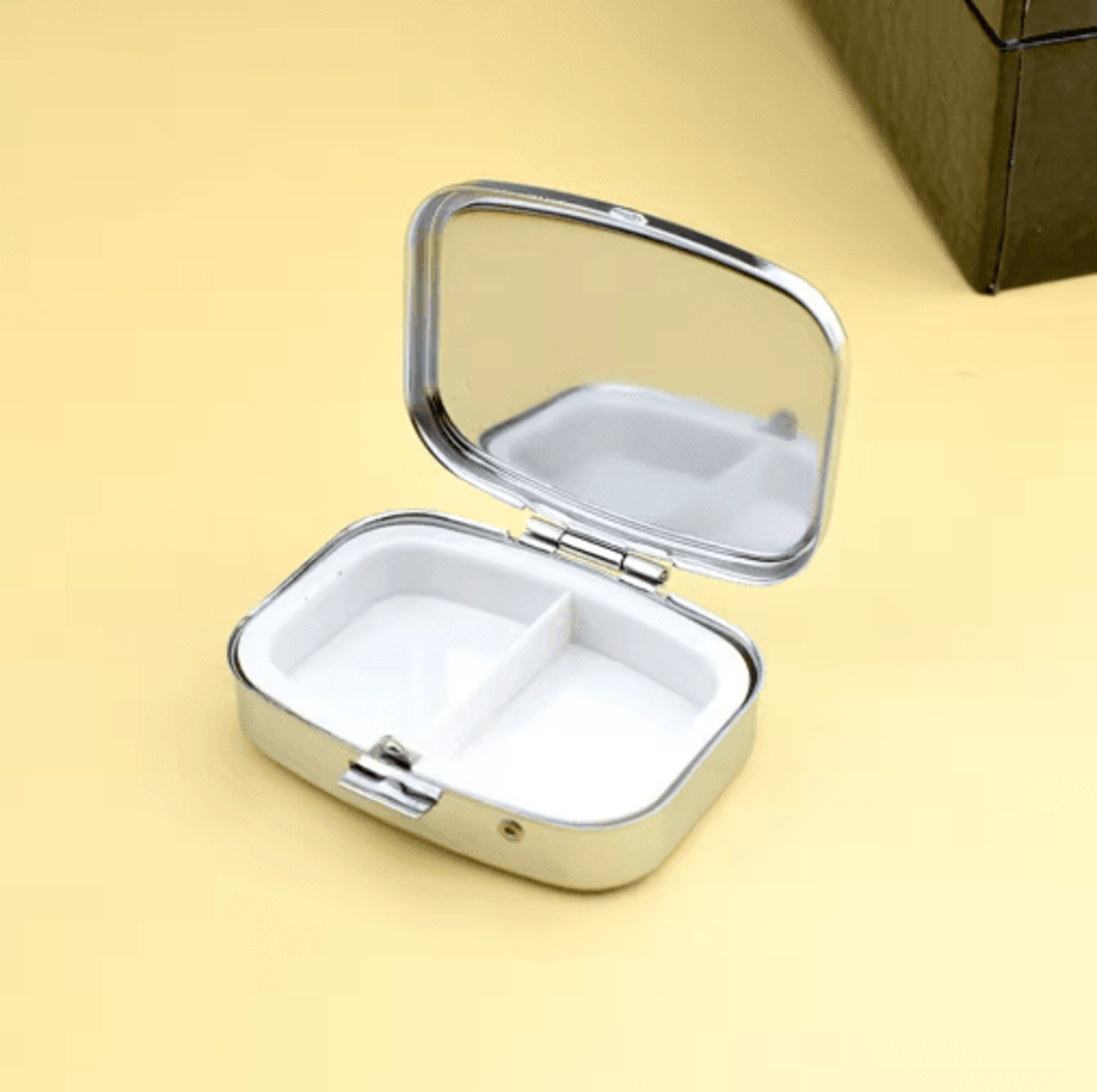 Portable Metal Round Pill  Small Jewelry Case 0