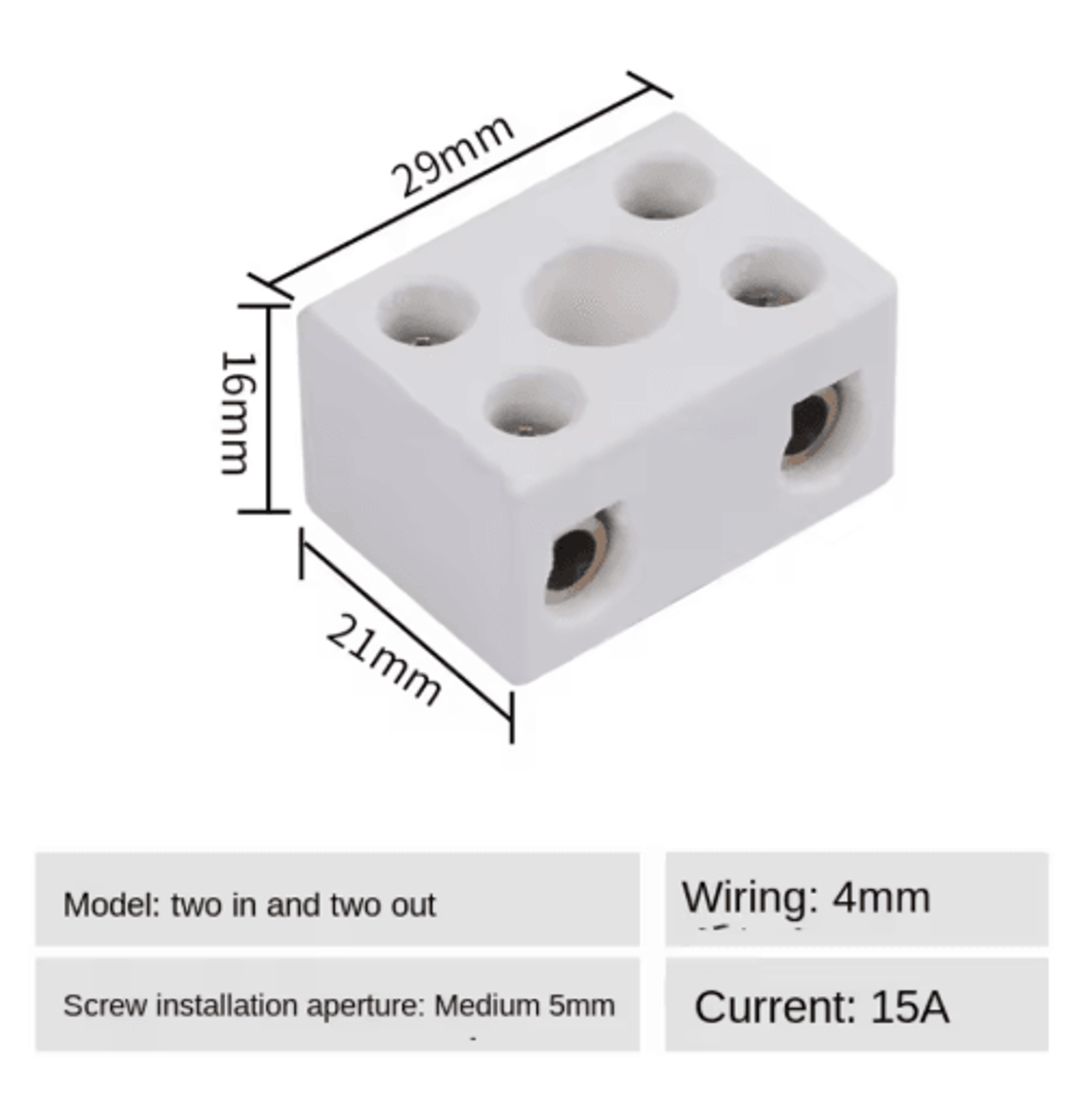 250V Ceramic Electrical Wiring Terminal Block 8
