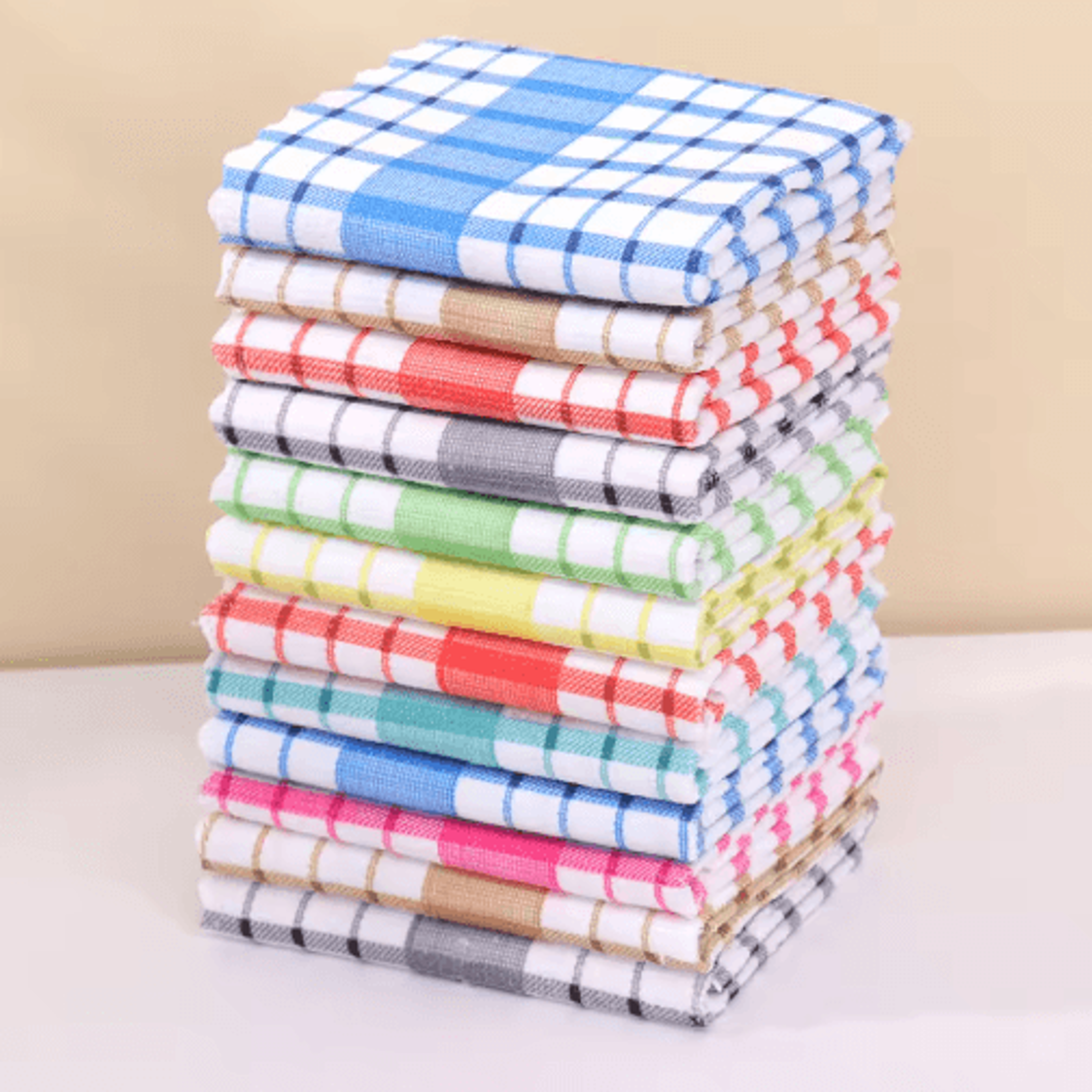 612Piece Checkered Absorbent Kitchen Dish Towels 0