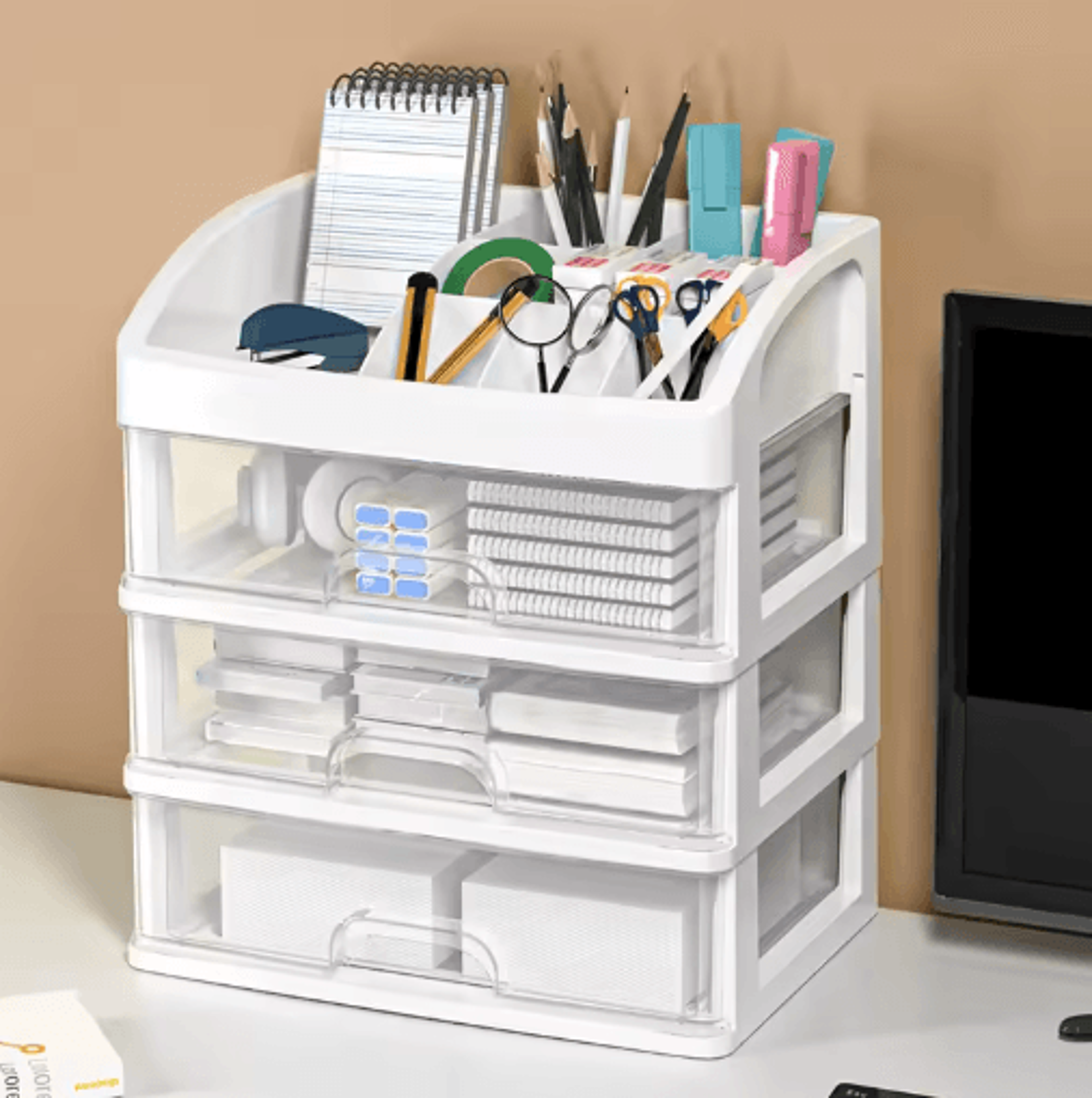MultiLayer Desktop Storage Box With Transparent Drawers 2
