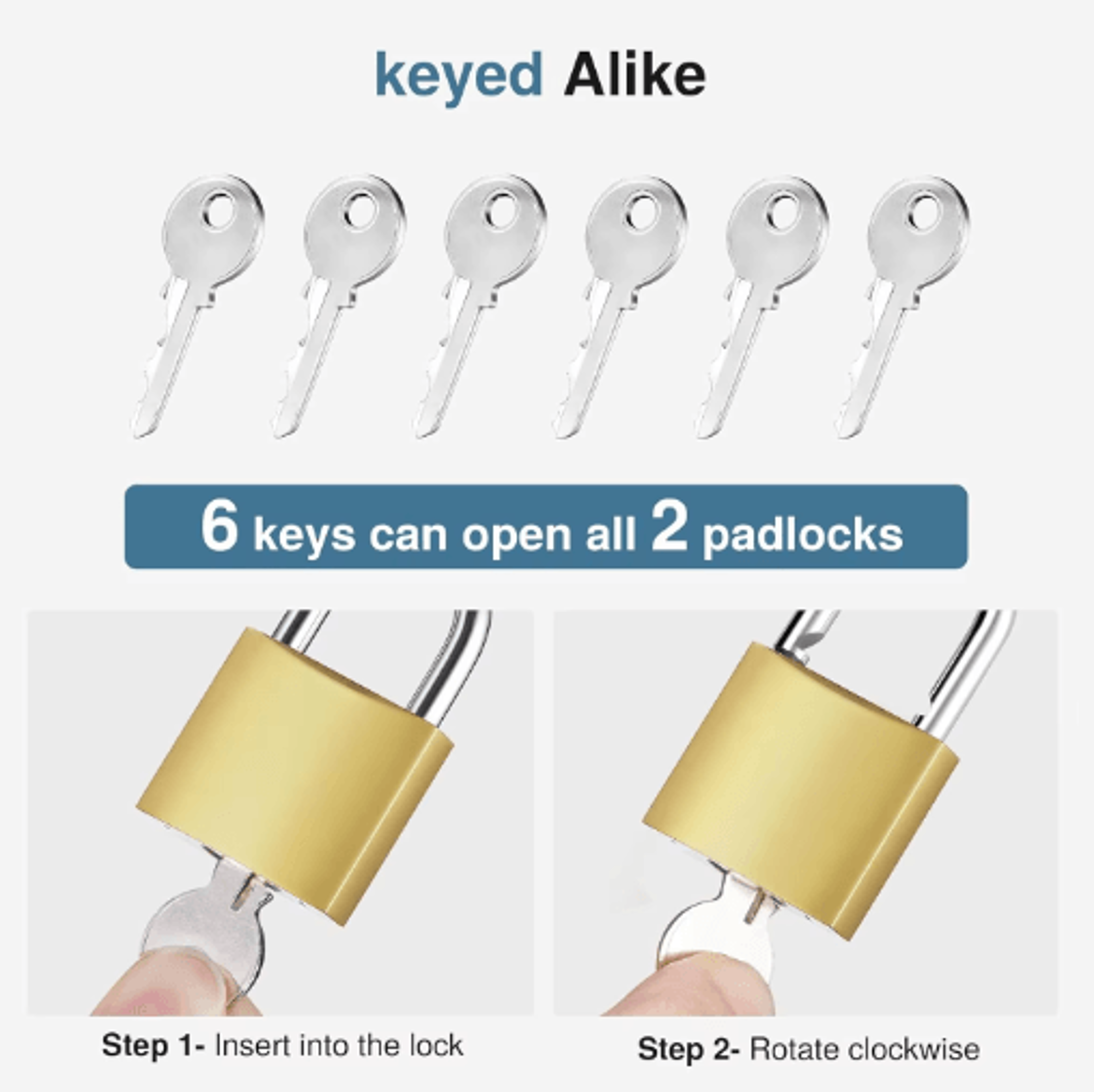 32mm HeavyDuty Keyed Padlock With Keys 5
