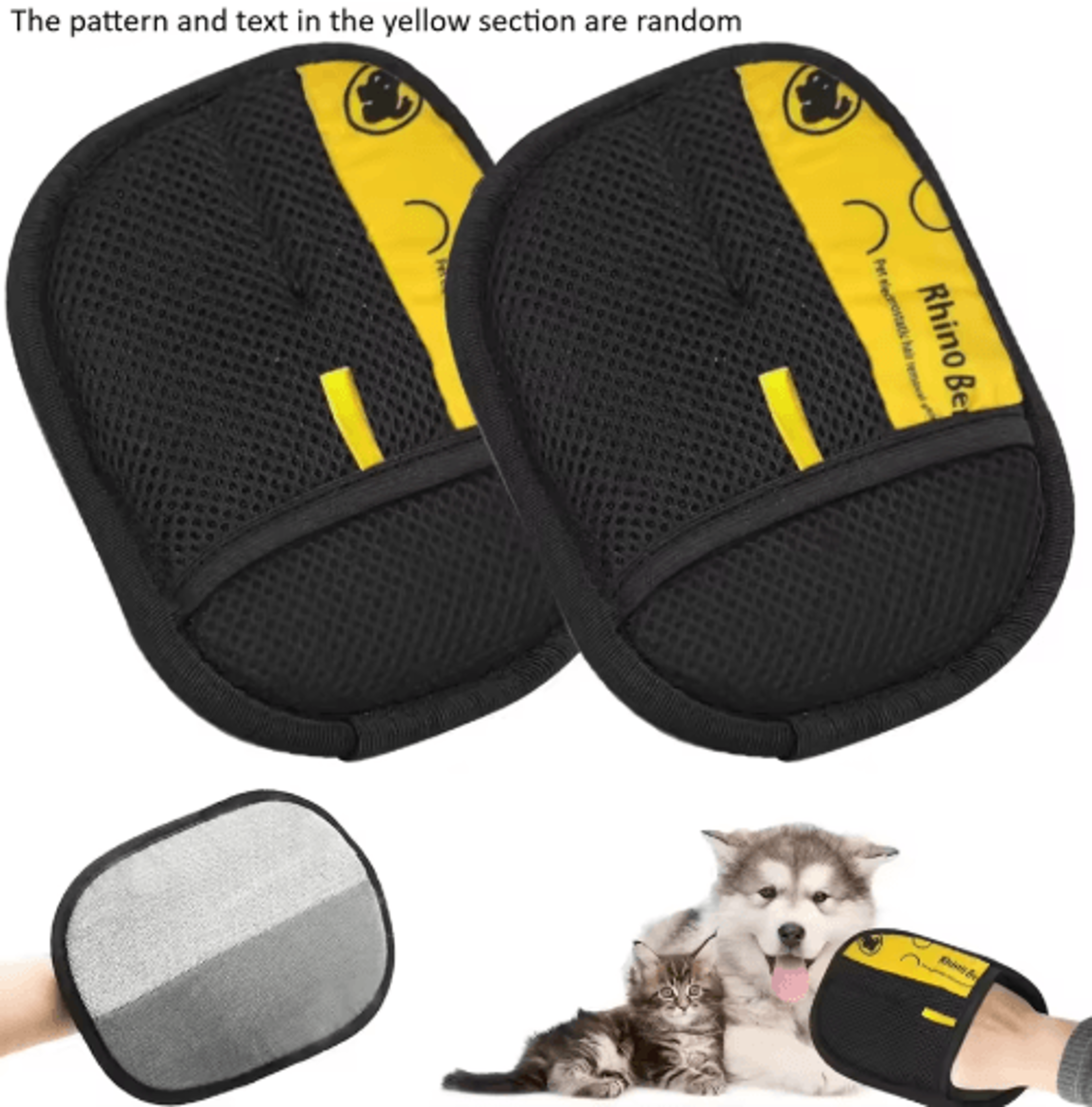 2Piece DoubleSided Cat Grooming  Hair Removal Gloves 0