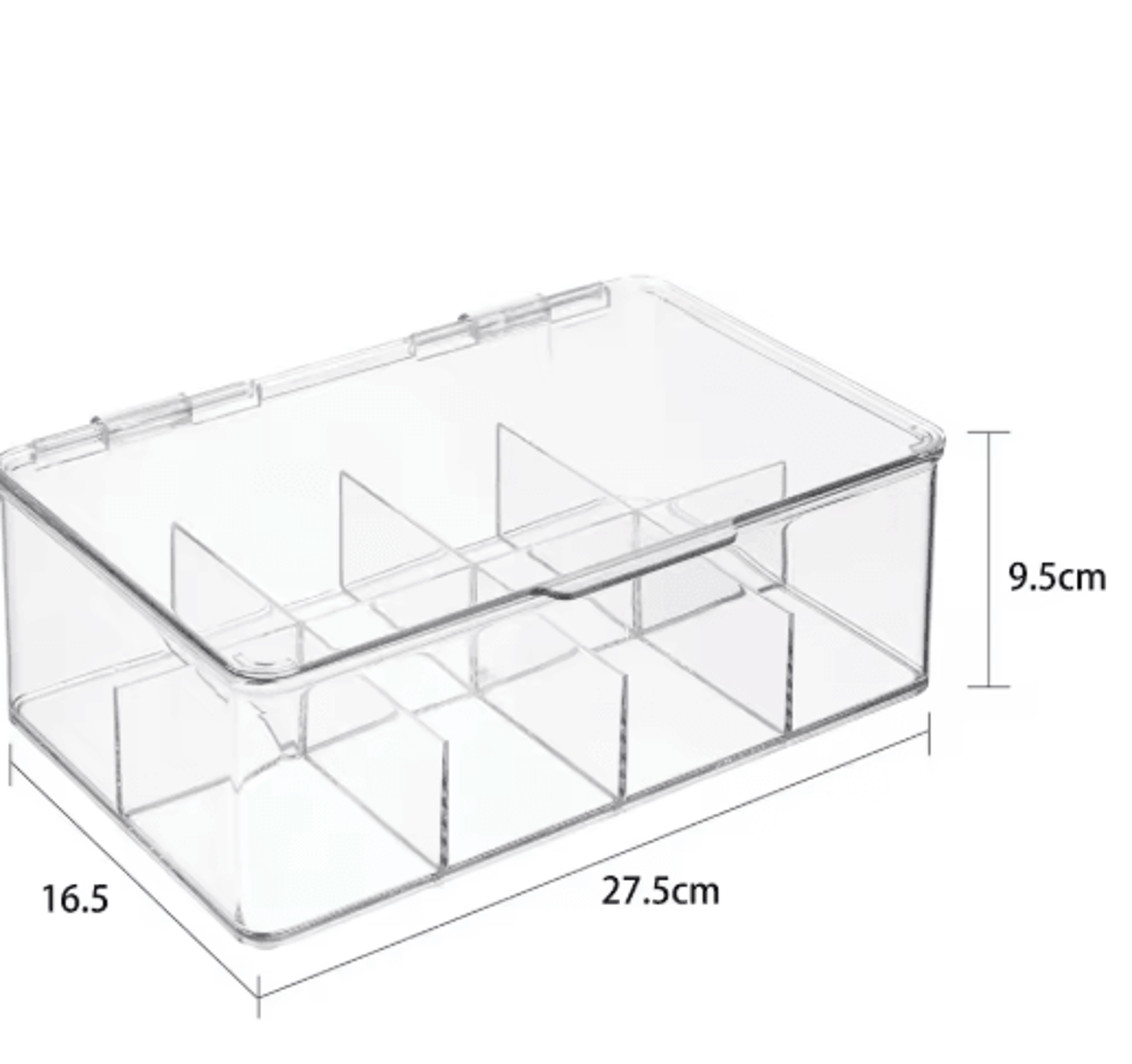Clear Acrylic Tea Bag Organizer With Lid  MultiCompartment Tea And Coffee Storage Box 1