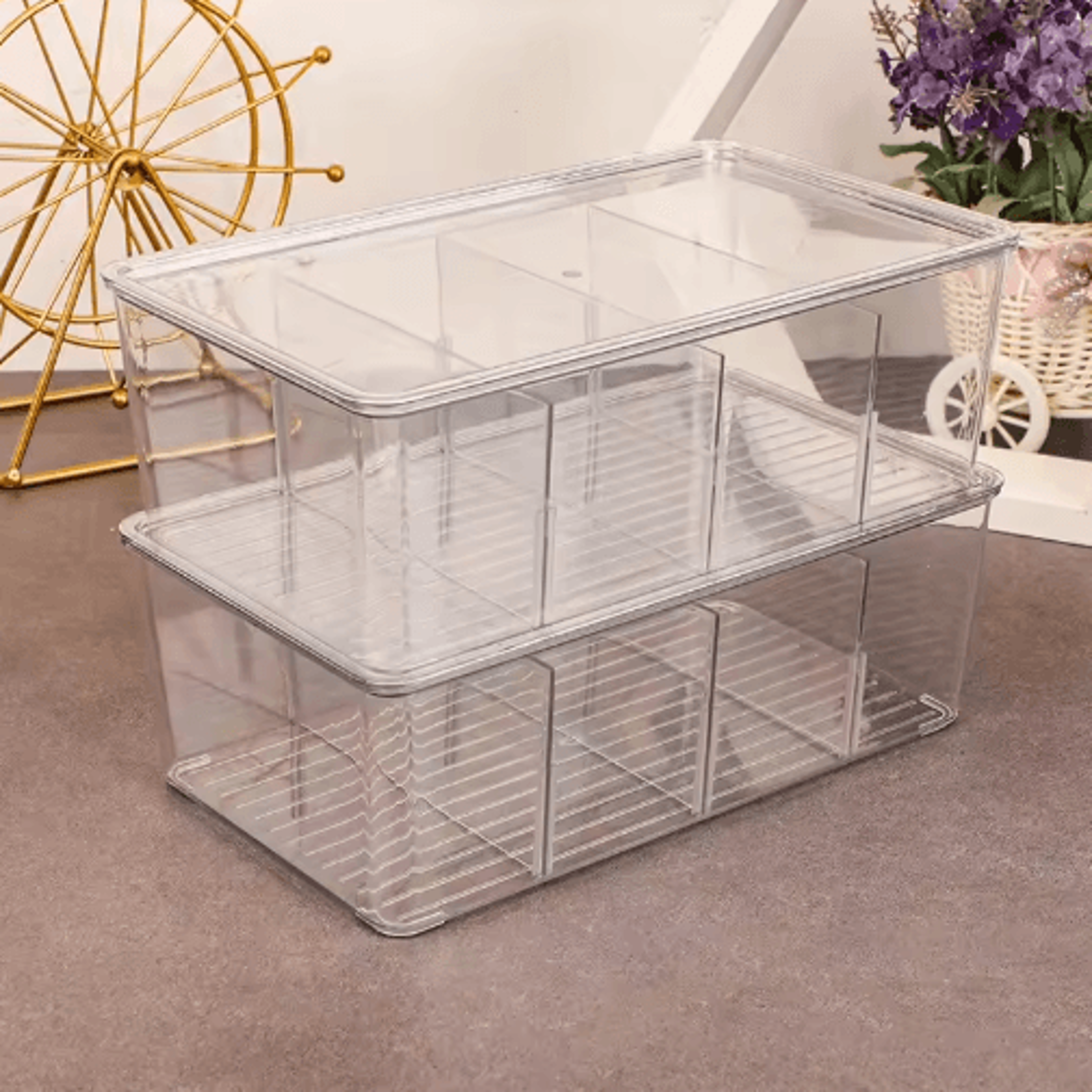 Clear Acrylic Tea Bag Organizer With Lid  MultiCompartment Tea And Coffee Storage Box 4