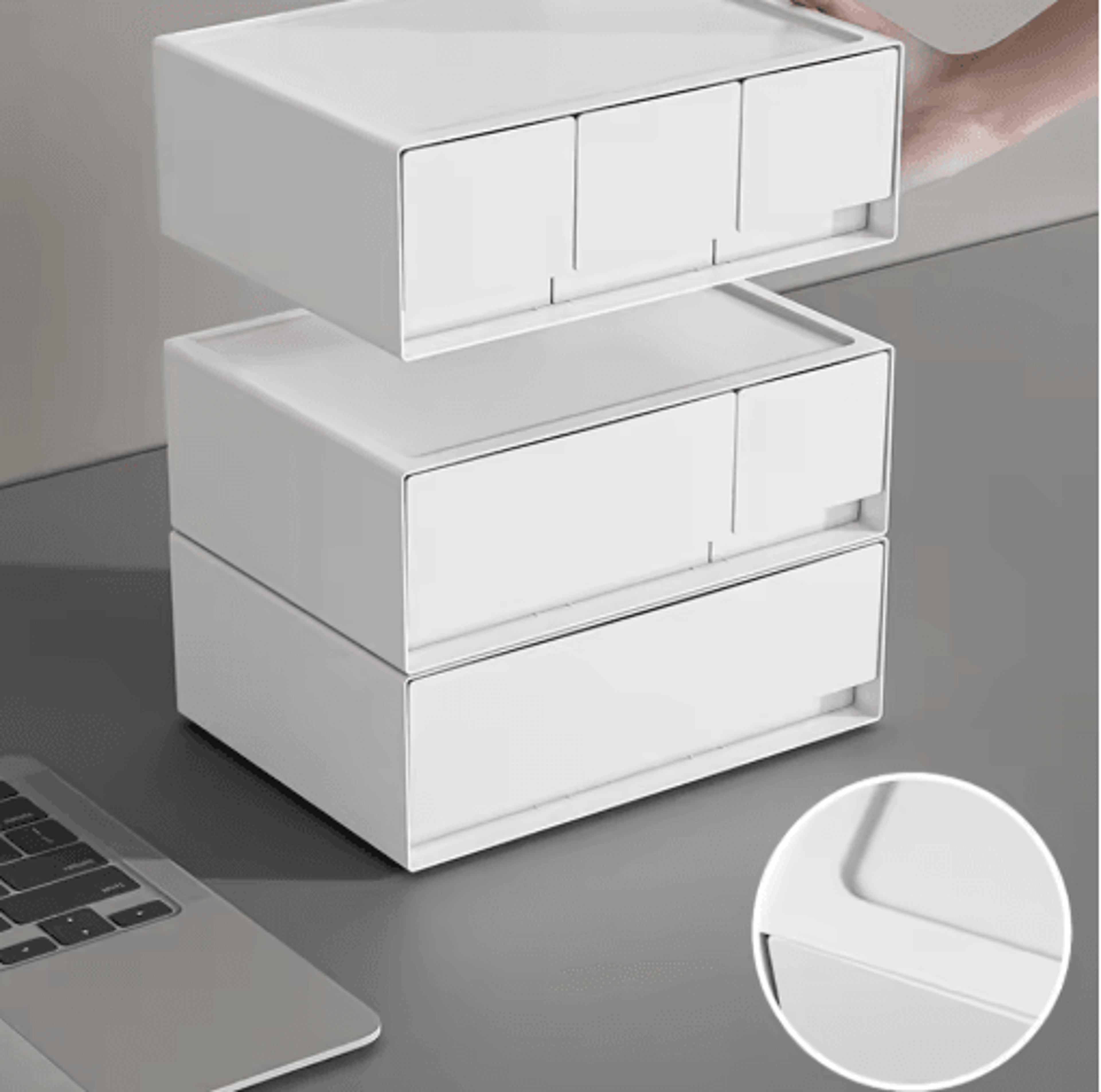 MultiLayer Stackable Desktop Drawer Organizer  Stationery Jewelry  Office Storage Cabinet 6