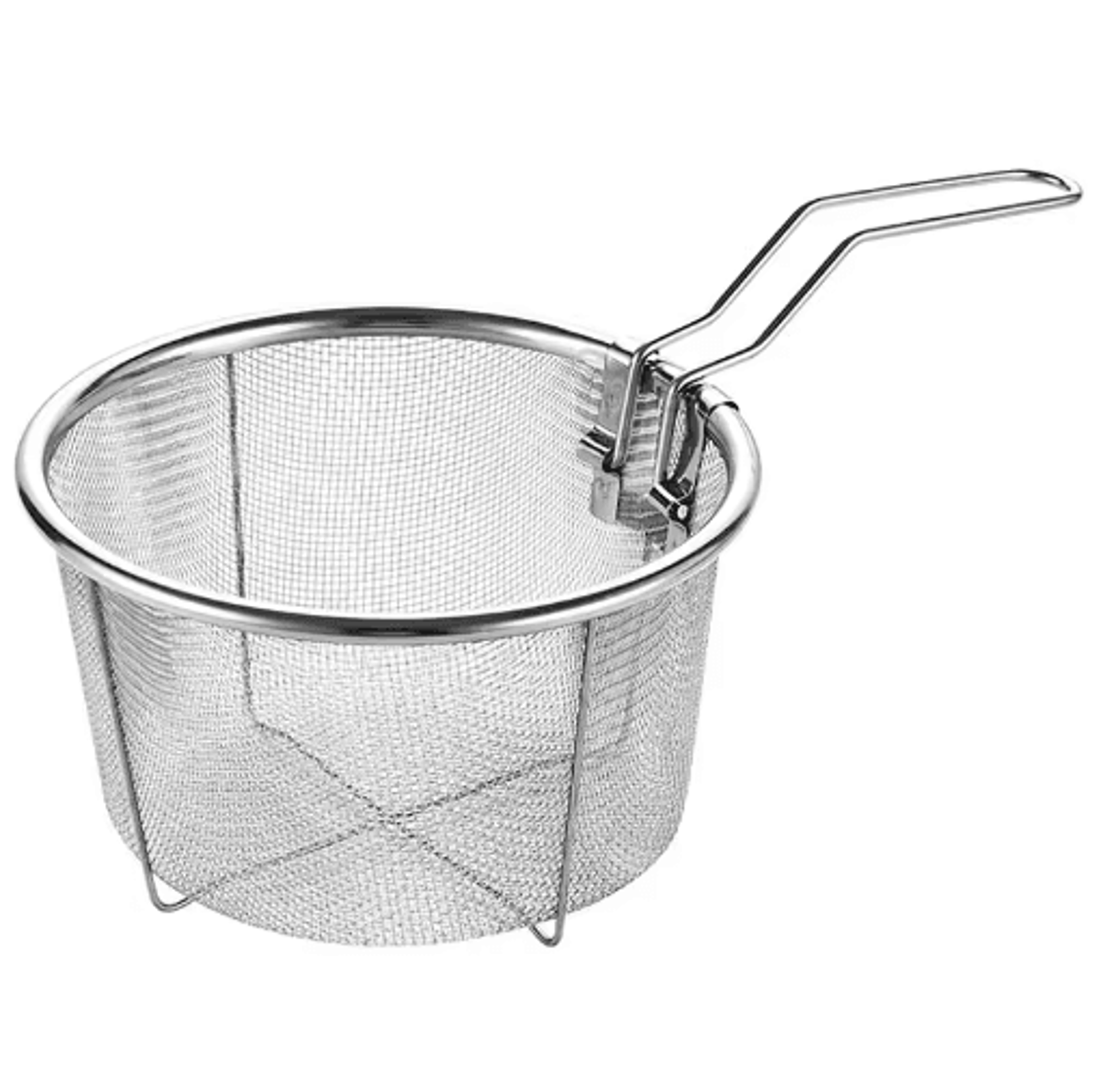 Stainless Steel Deep Fry Basket  Round Wire Mesh Frying Strainer With Handle 0