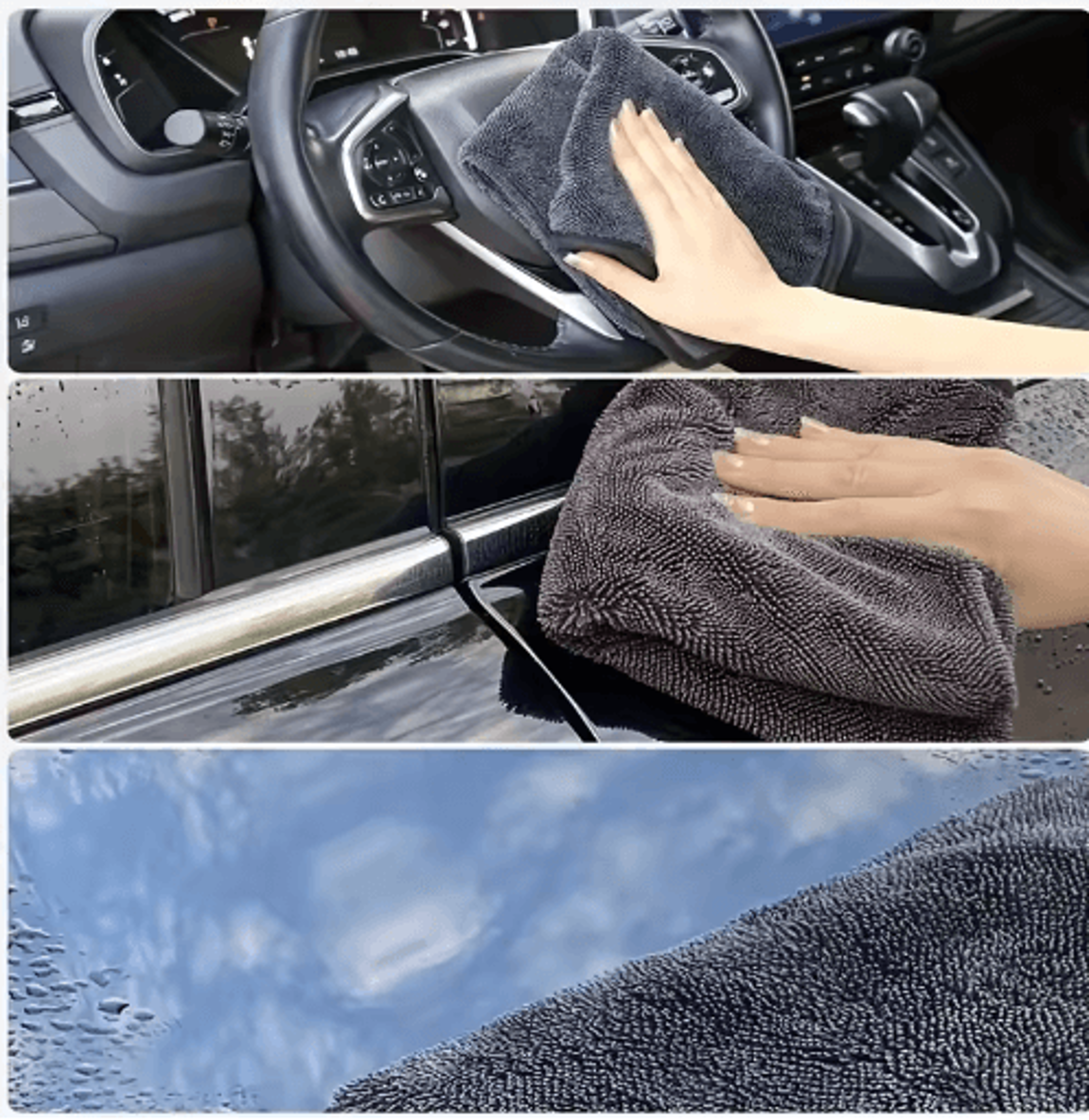 5Pack UltraSoft Polyester Cleaning Cloths  LintFree Reusable Towels 3