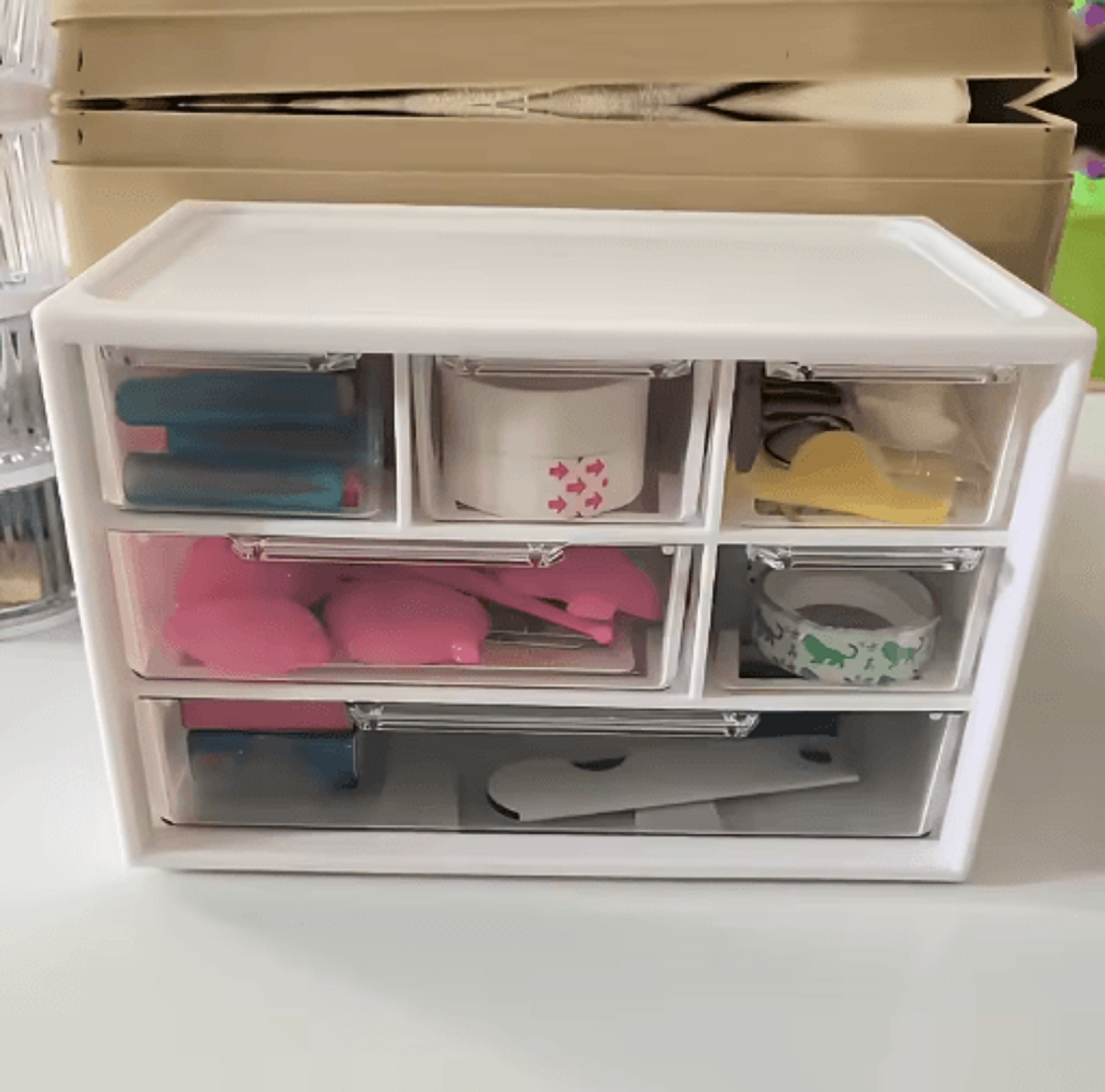 6Compartment Drawer Storage Box  Lightweight Bead  Jewelry Organizer 6