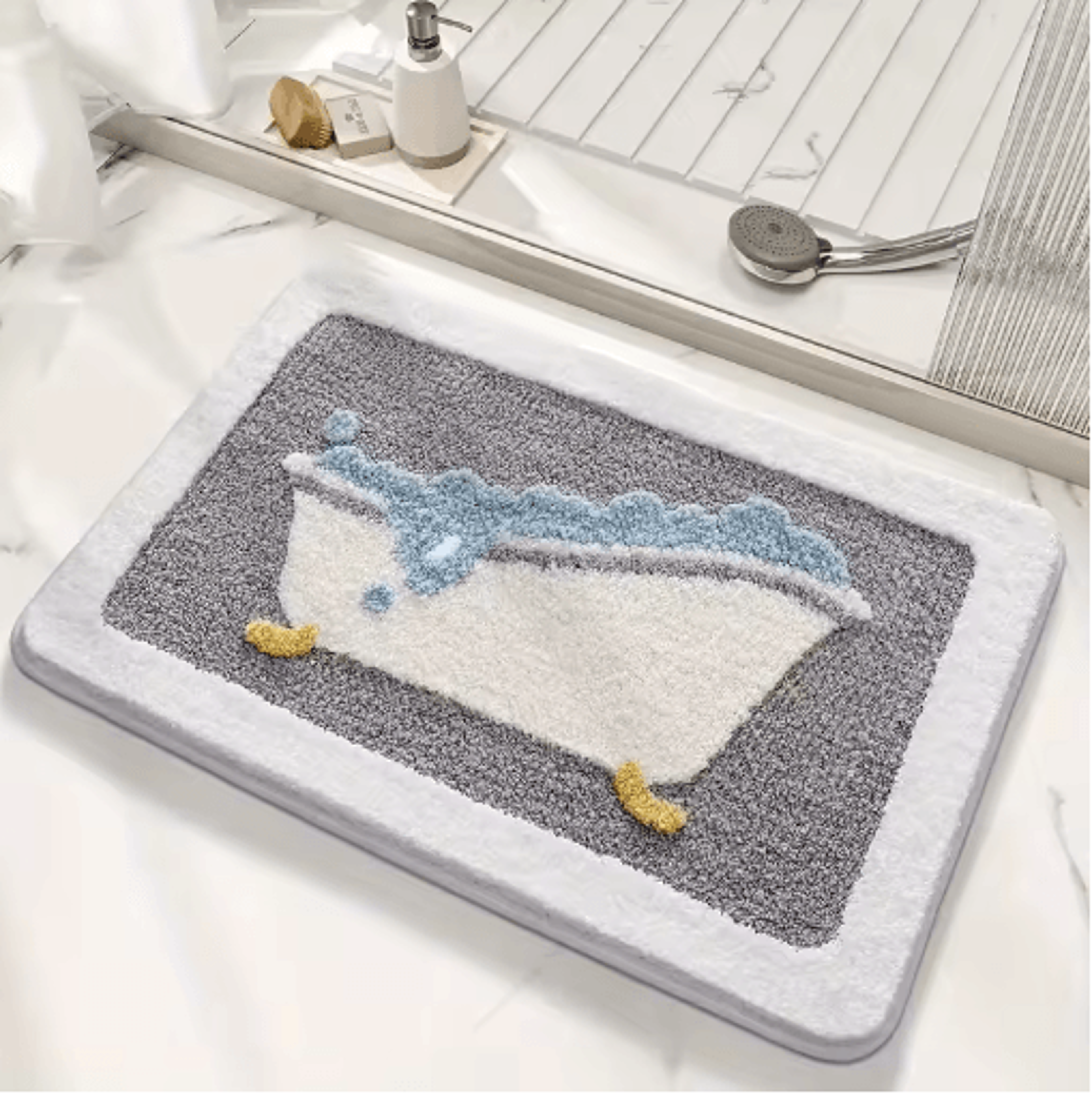 NonSlip Knit Bath Rug  Absorbent Washable Bathroom Mat With TPR Backing 1