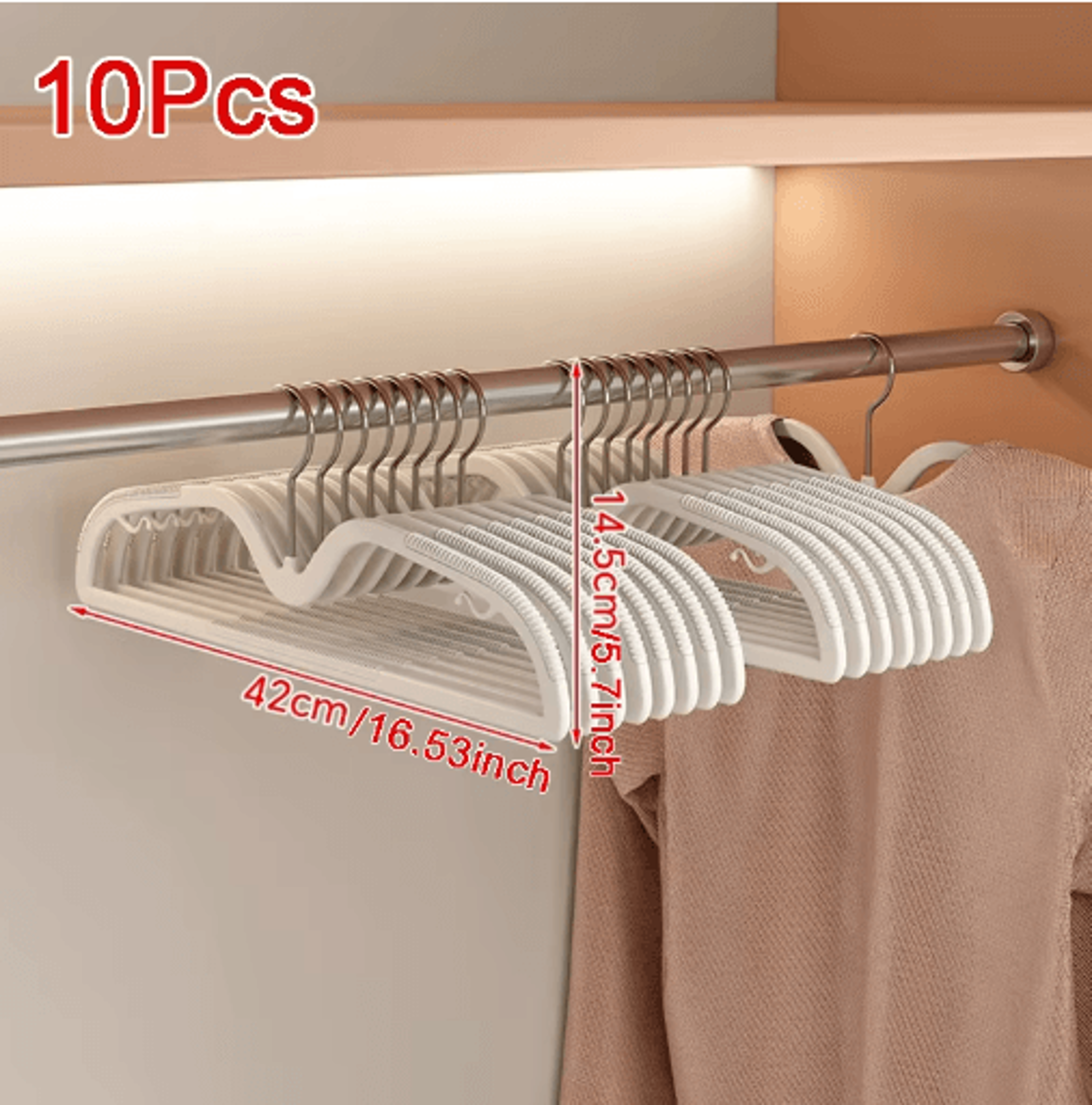 NonSlip Plastic Clothes Hangers  Traceless Multipurpose Closet Hangers 5