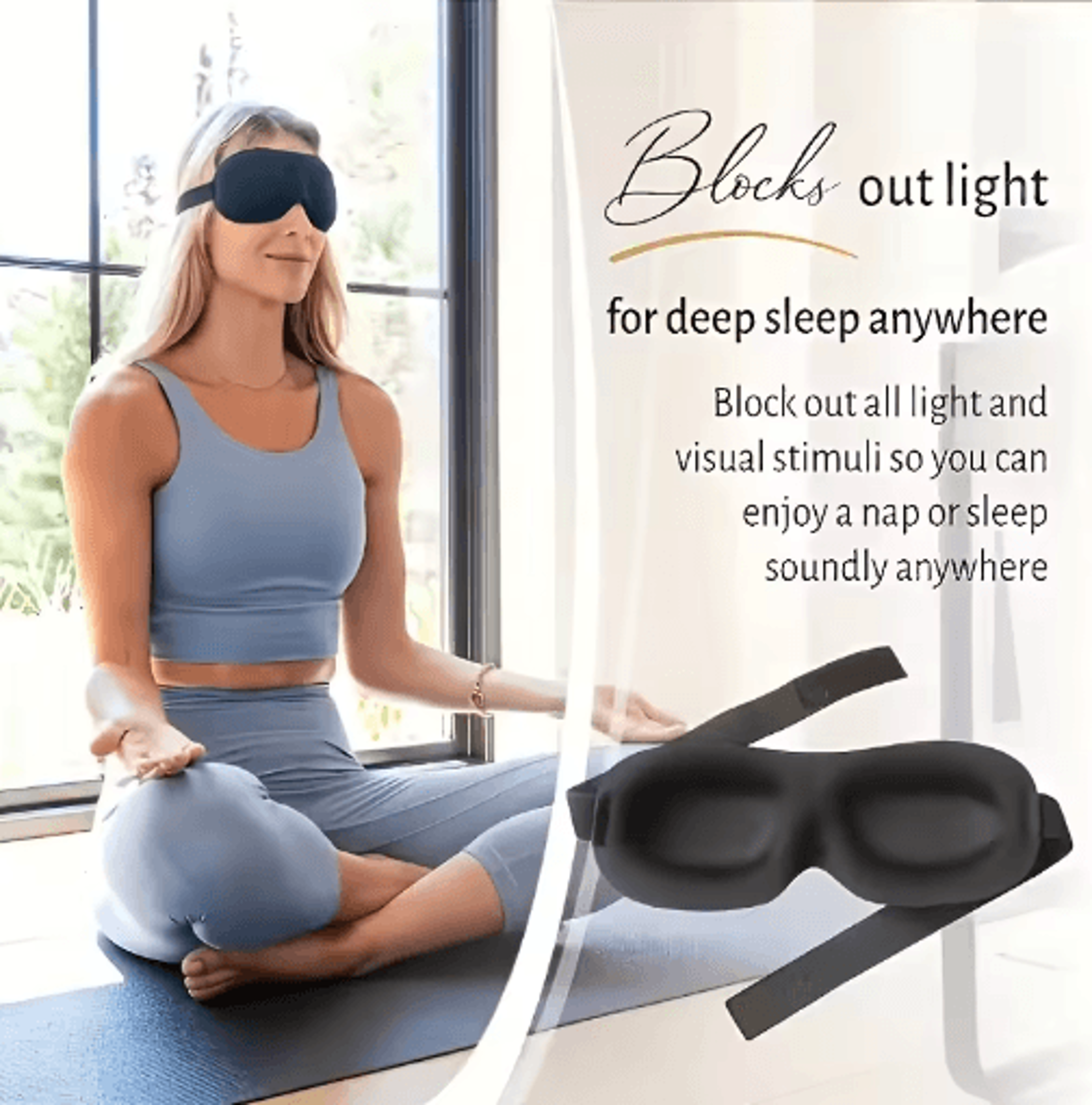 3D Sleep Eye Mask  Adjustable Soft LightBlocking Mask For Travel  Home 2