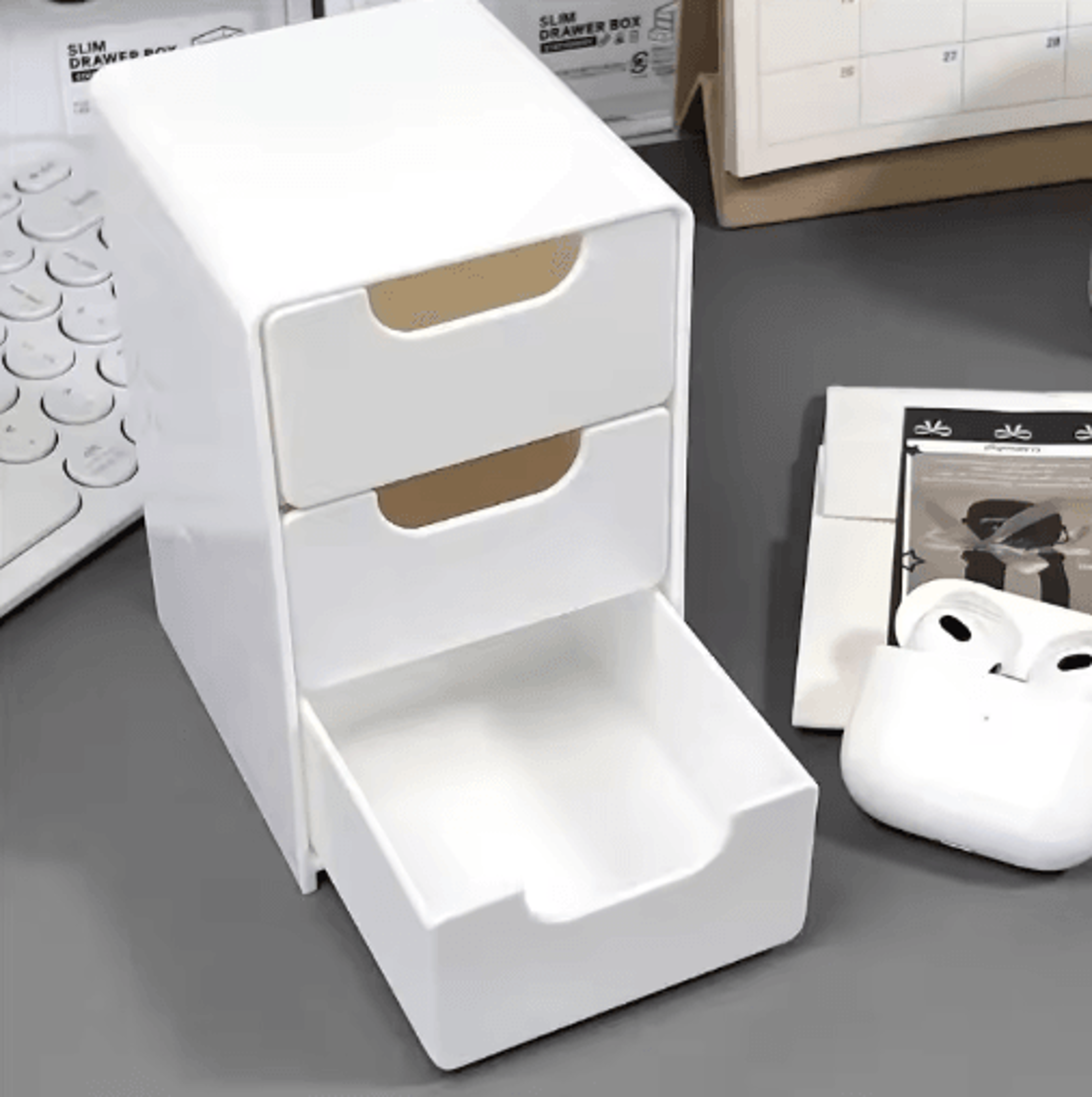 3Tier Desktop Drawer Organizer  Plastic Storage Box For Stationery  Office Supplies 1
