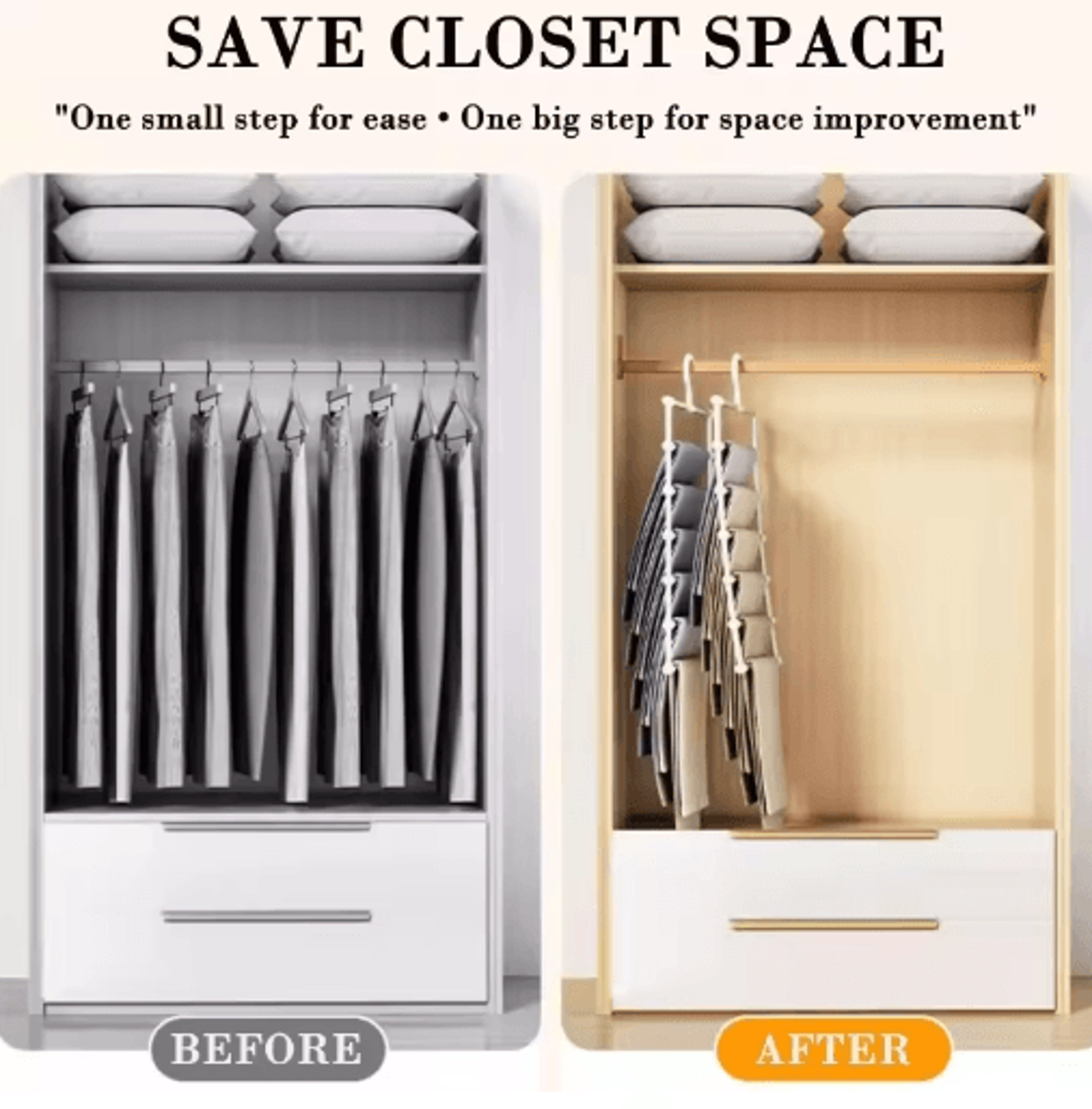 Foldable MultiLayer Pants Hanger  SpaceSaving NonSlip Trouser Organizer 5