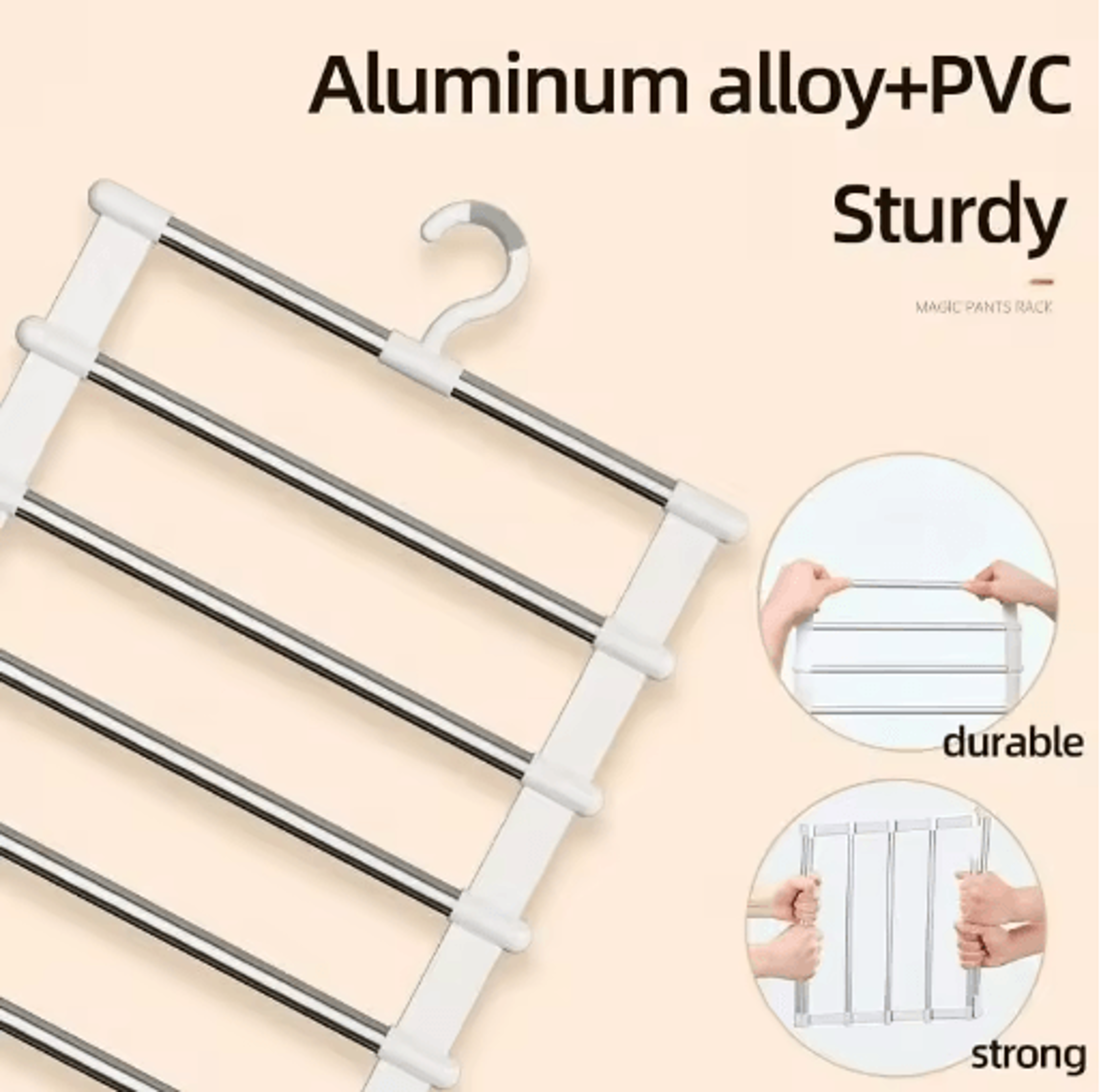 Foldable MultiLayer Pants Hanger  SpaceSaving NonSlip Trouser Organizer 3