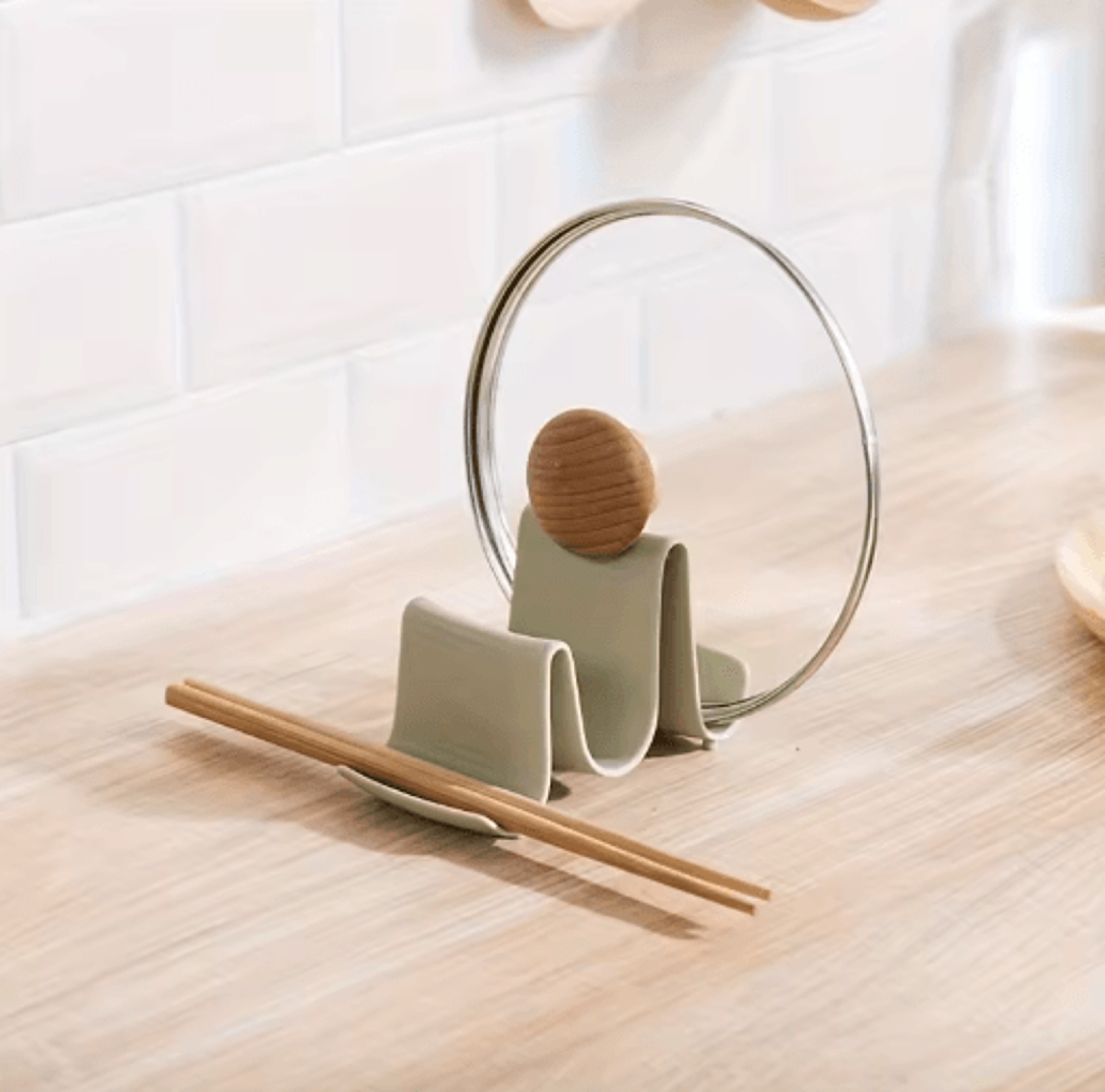 Wave Design Kitchen Organizer  Pot Lid  Utensil Countertop Storage Rack 5