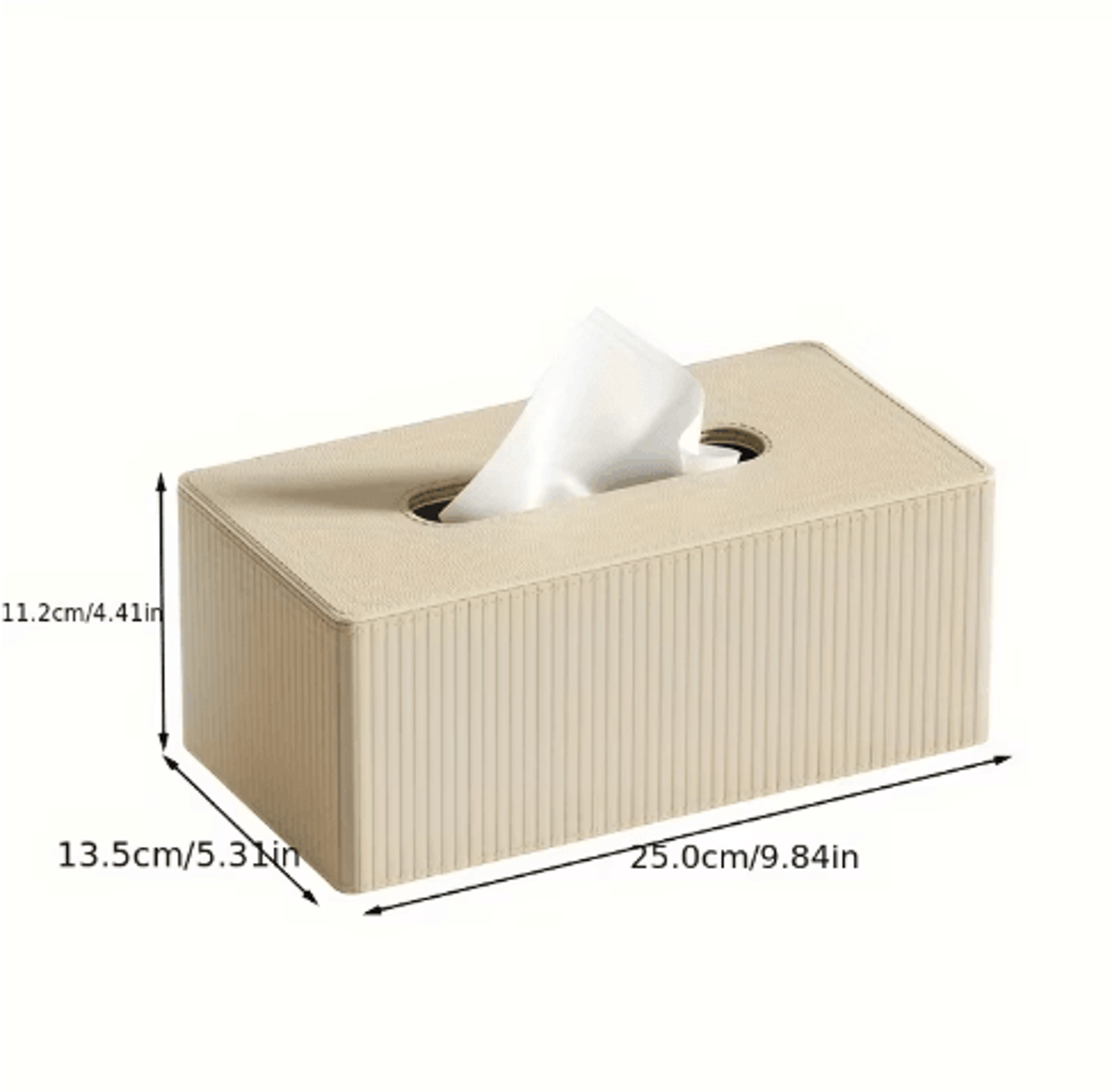 Luxury Leather Tissue Box Cover  Striped Square Holder For Home  Office 5