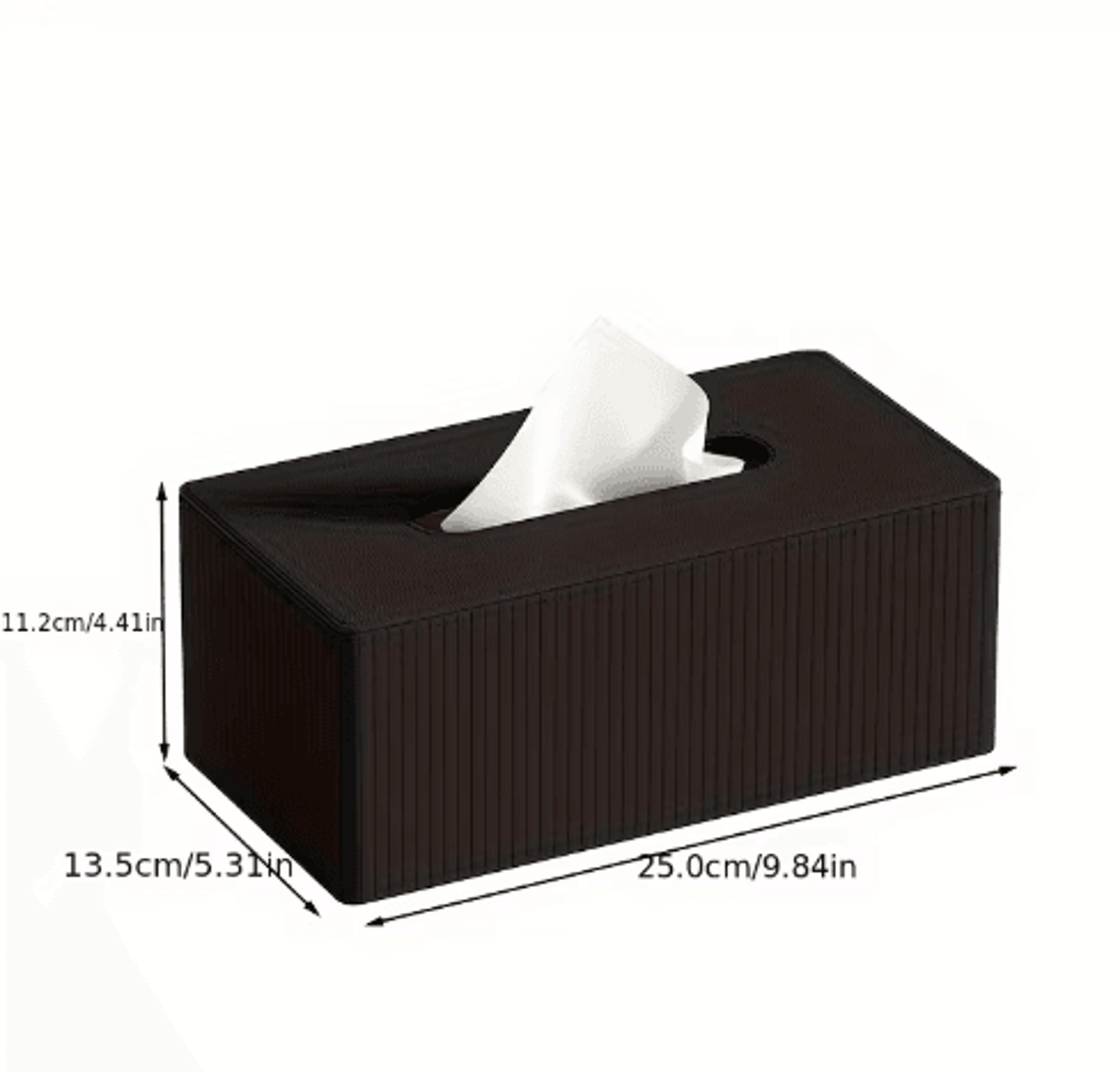 Luxury Leather Tissue Box Cover  Striped Square Holder For Home  Office 4