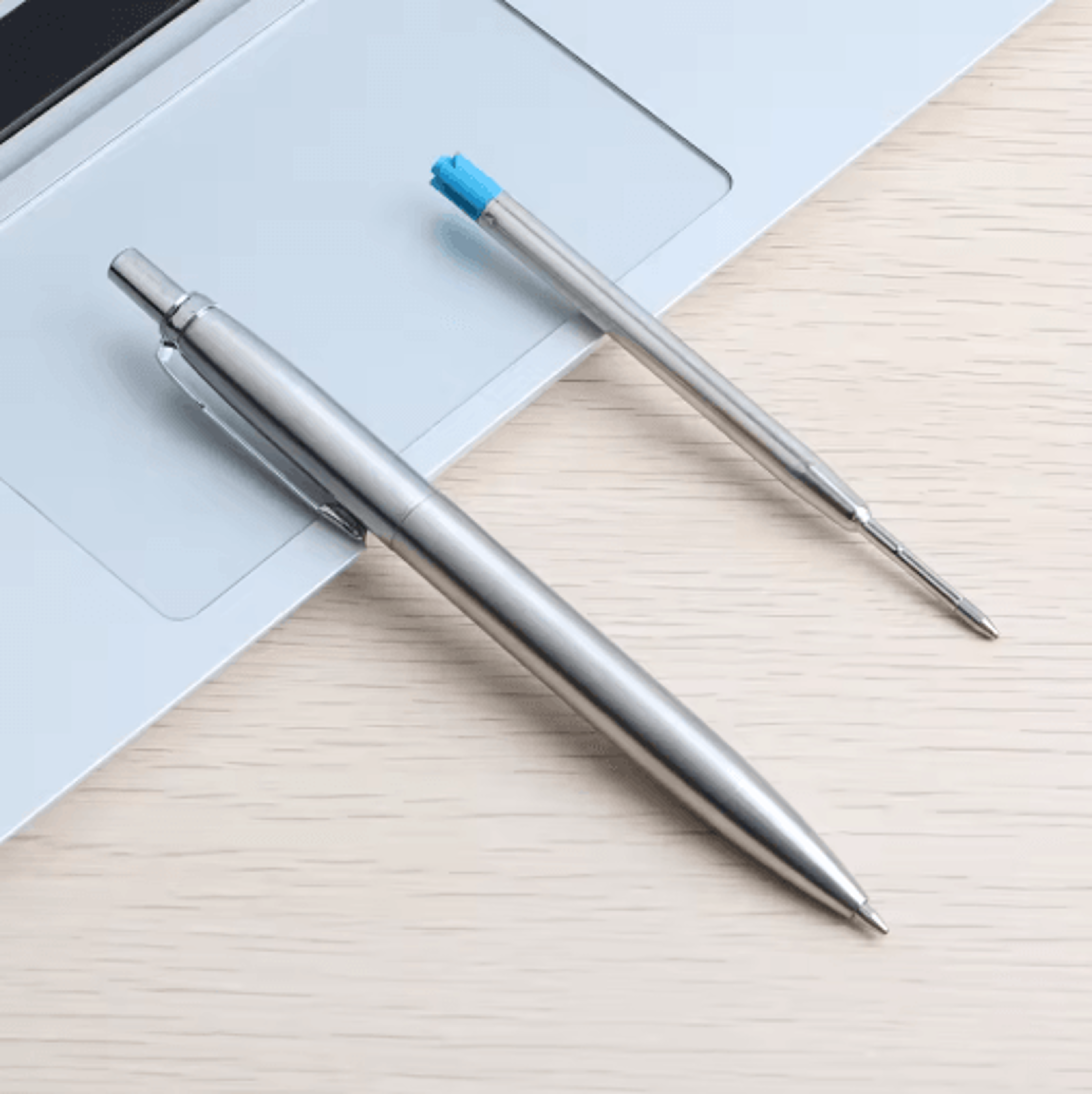 5Pcs Metal Ballpoint Pen Set  Blue Ink G2 Refill Writing Pens 7