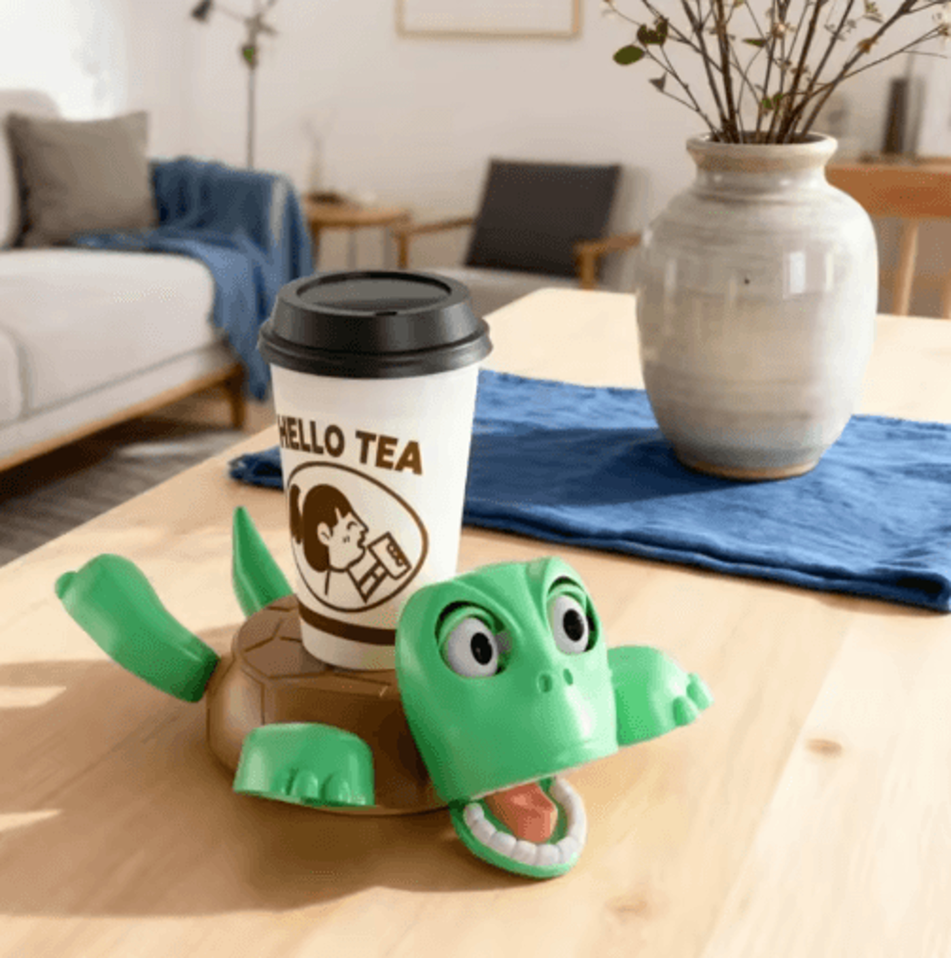 Funny Turtle Oops Coaster  Interactive Prank Toy  Novelty Desk Decor 0