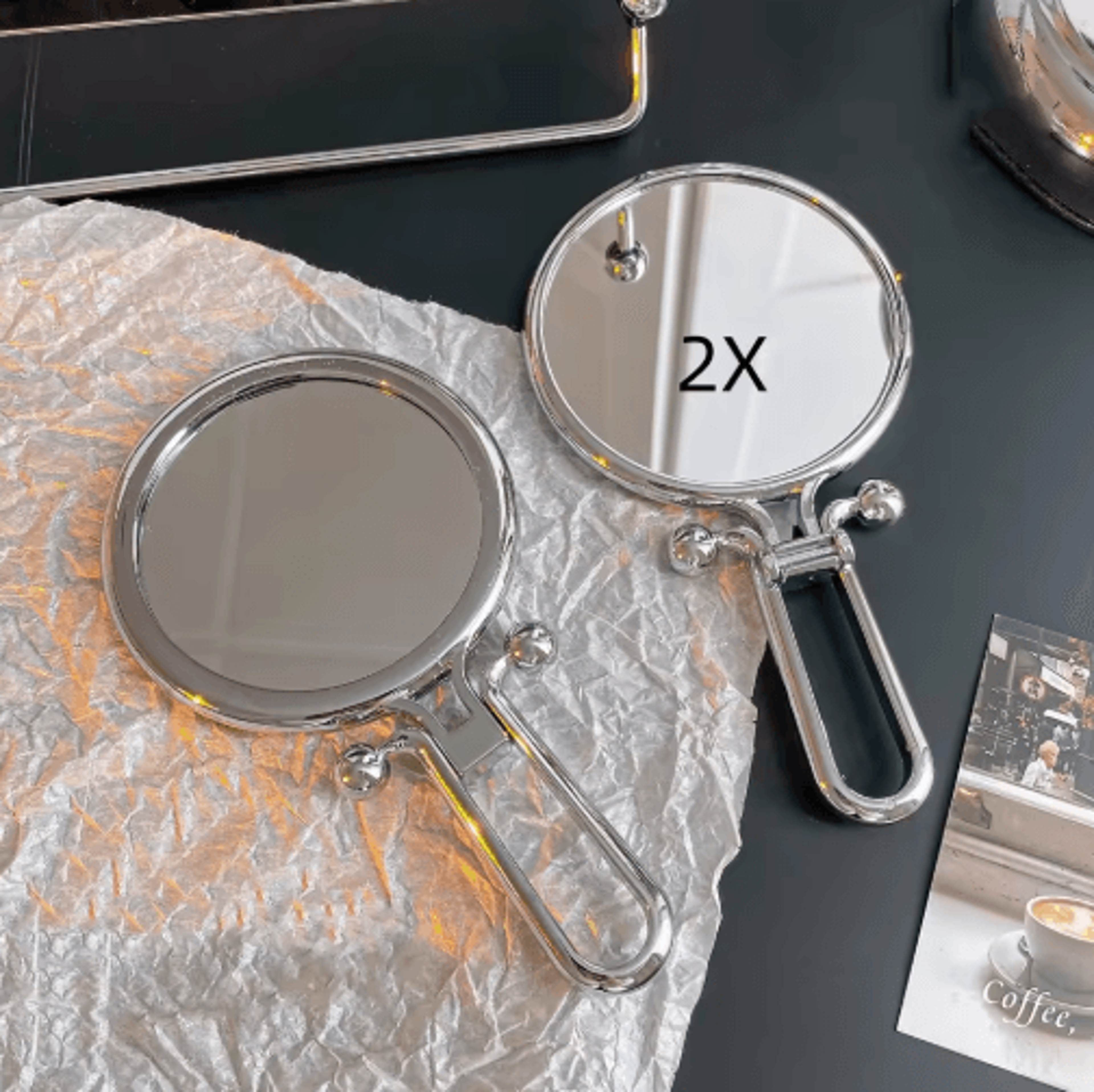 Adjustable Foldable Magnifying Makeup Mirror  Desktop Vanity Mirror 2