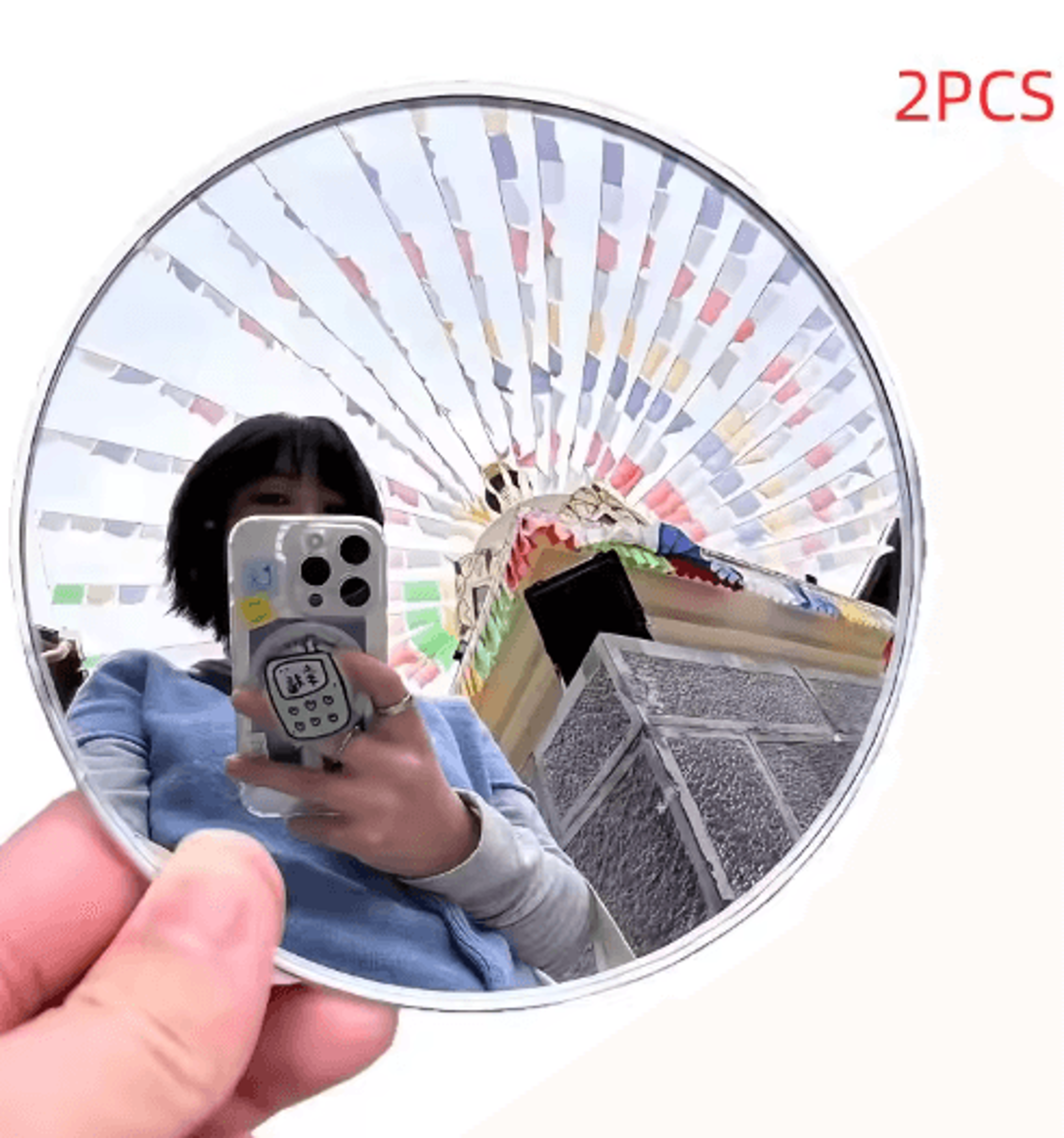 5cm Handheld Selfie Mirror  Portable Round Convex Photography Prop 1