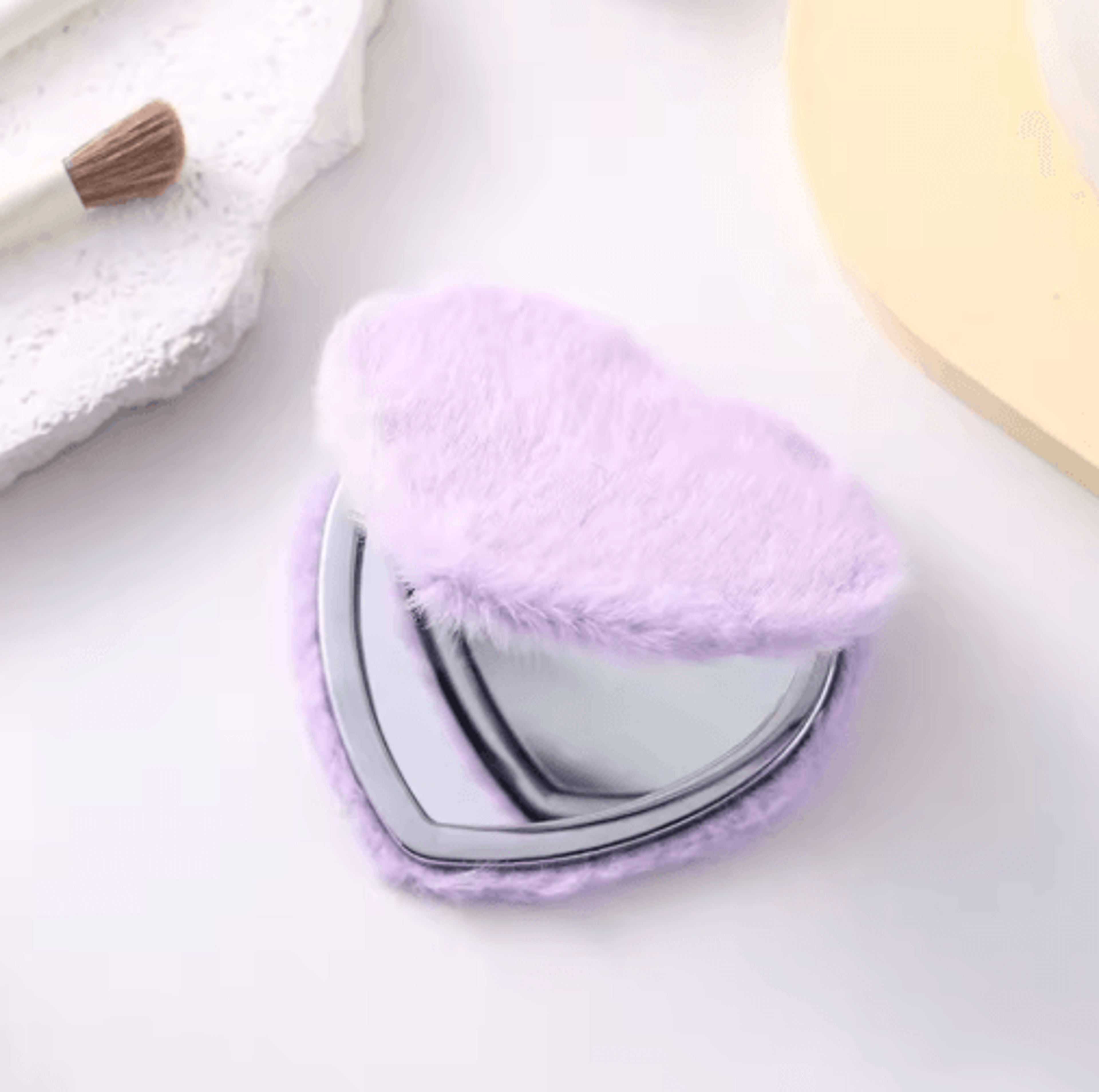 Elegant DoubleSided Folding Makeup Mirror  Mini Pocket Travel Cosmetic Mirror 6