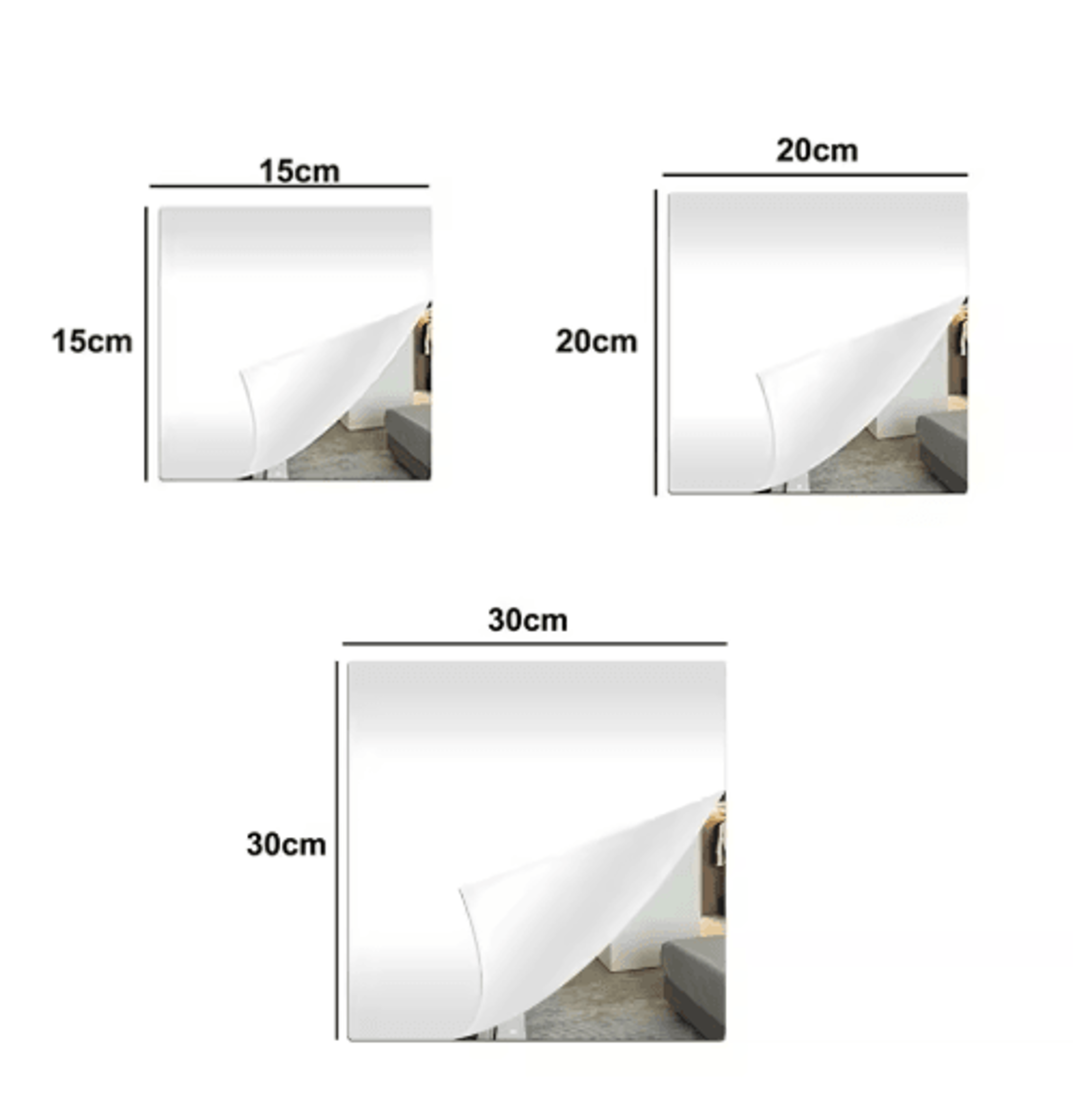 SelfAdhesive Acrylic Mirror Sheet  16mm Shatterproof DIY NonGlass Mirror 4