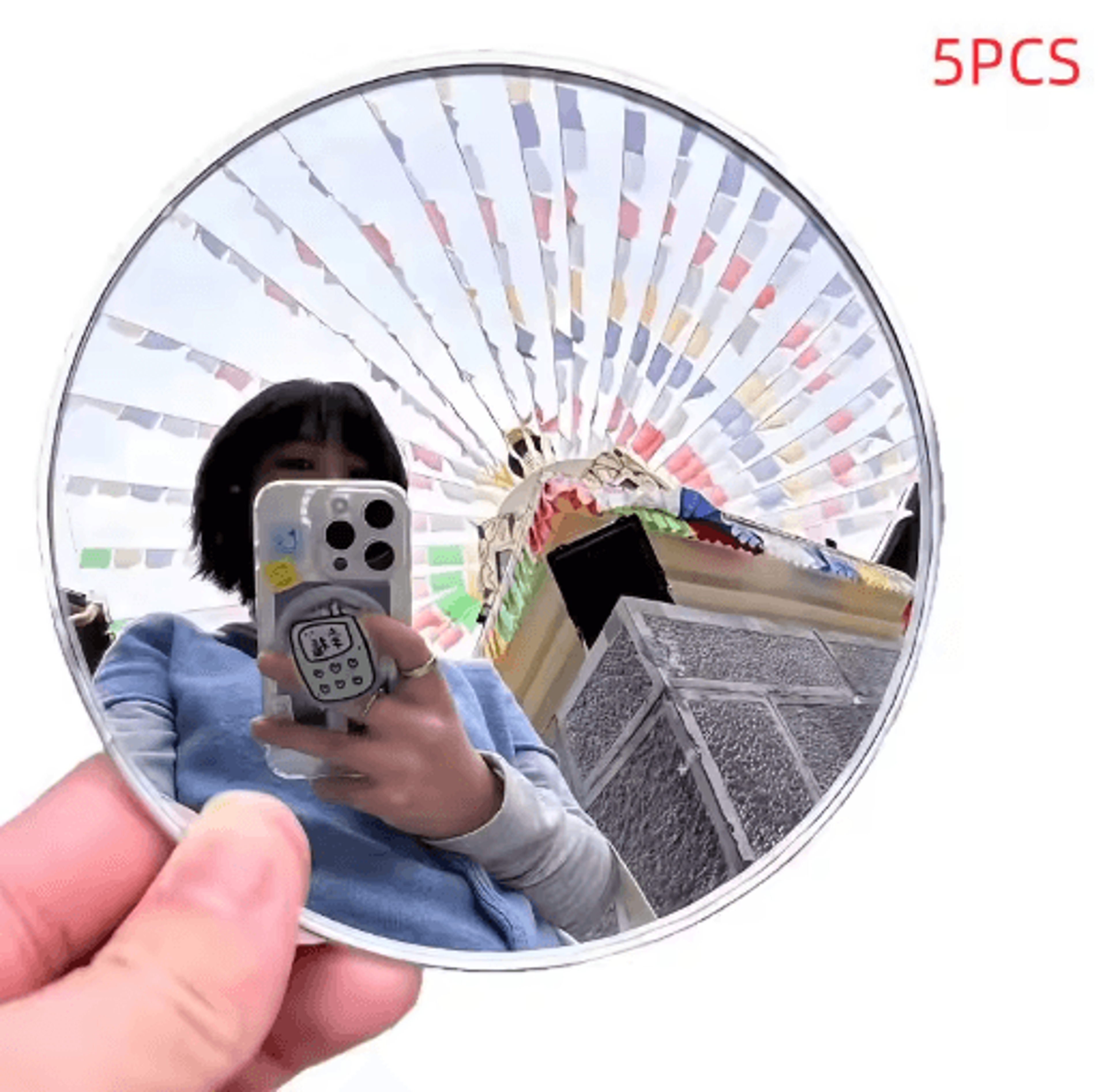 5cm Handheld Convex Selfie Mirror  Portable Round Photography  Vlogging Prop 3