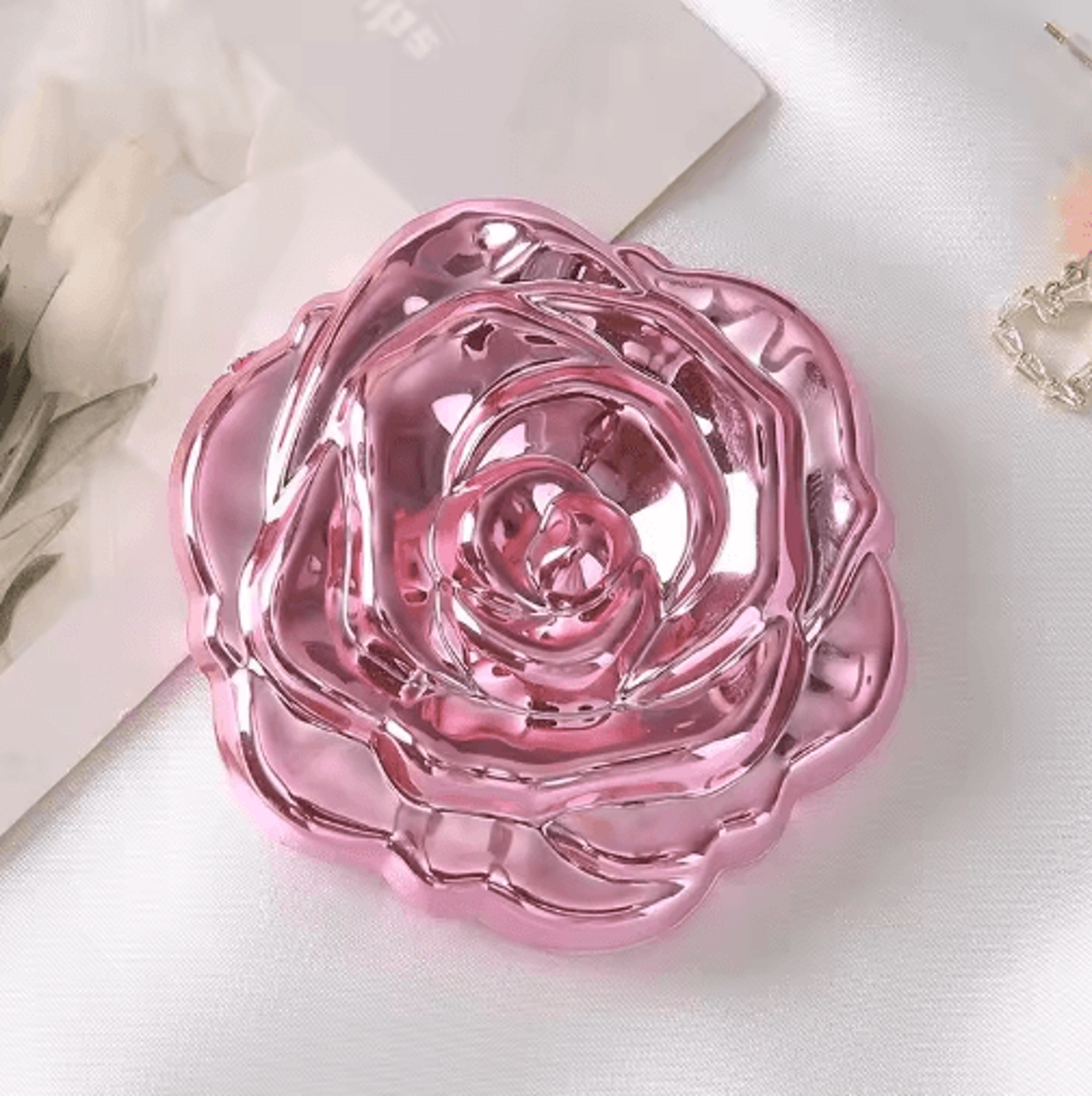 Retro Rose Pocket Mirror  DoubleSided Mini Floral Makeup Mirror 11