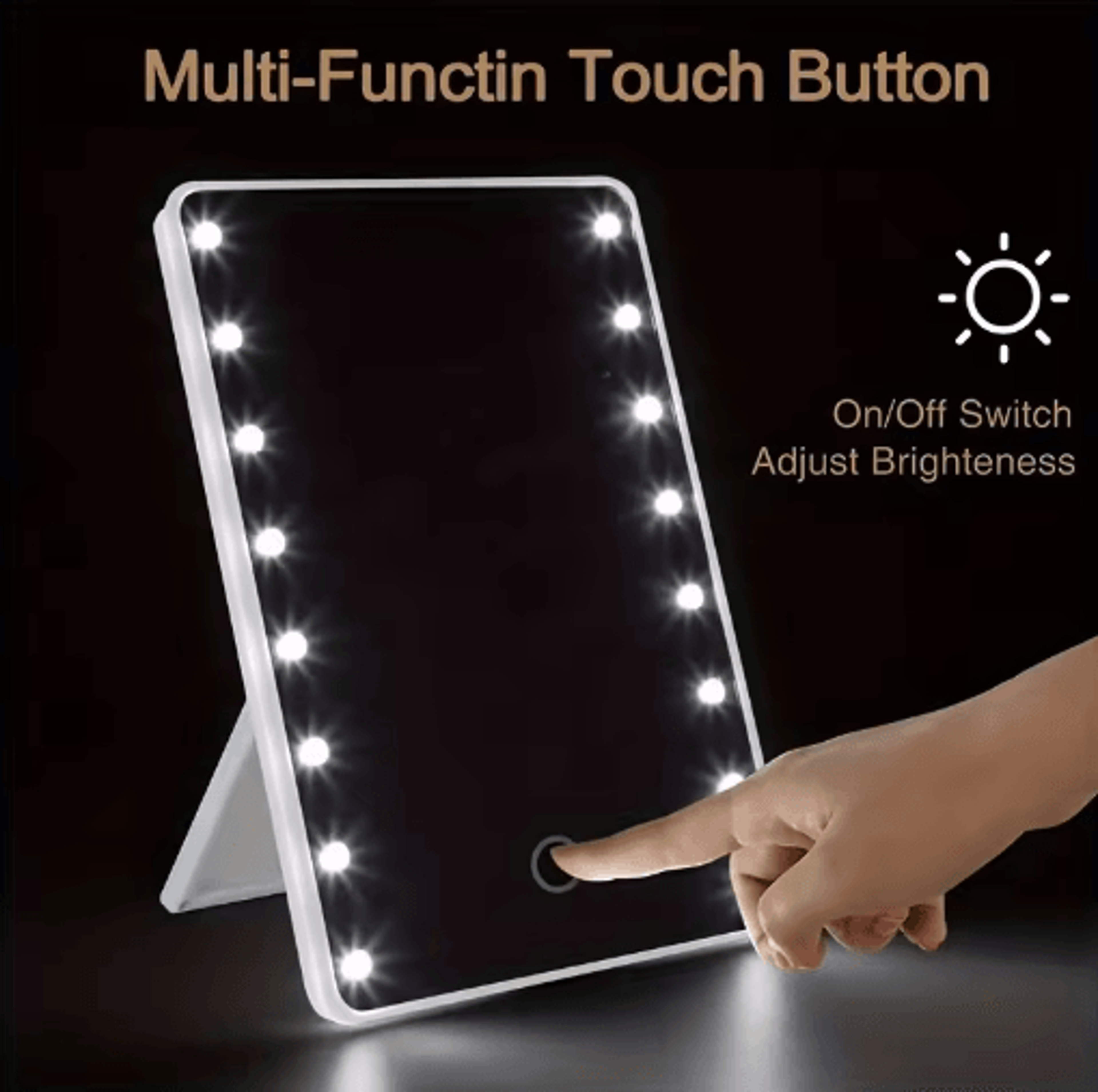16LED Makeup Mirror  Dimmable Touch Control Tabletop Vanity Mirror 7