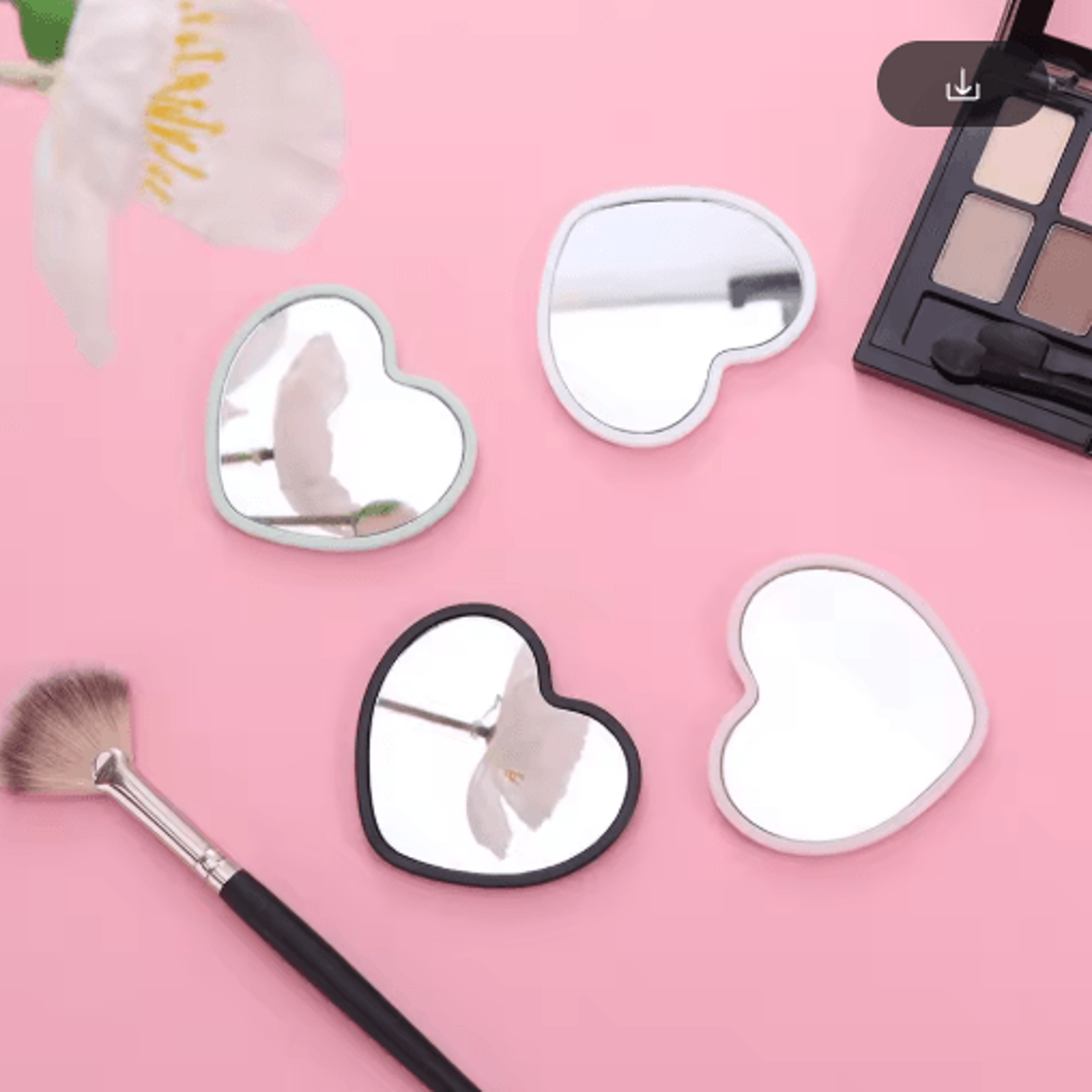 Modern HeartShaped Handheld Makeup Mirror  HighDefinition Beauty Mirror 0