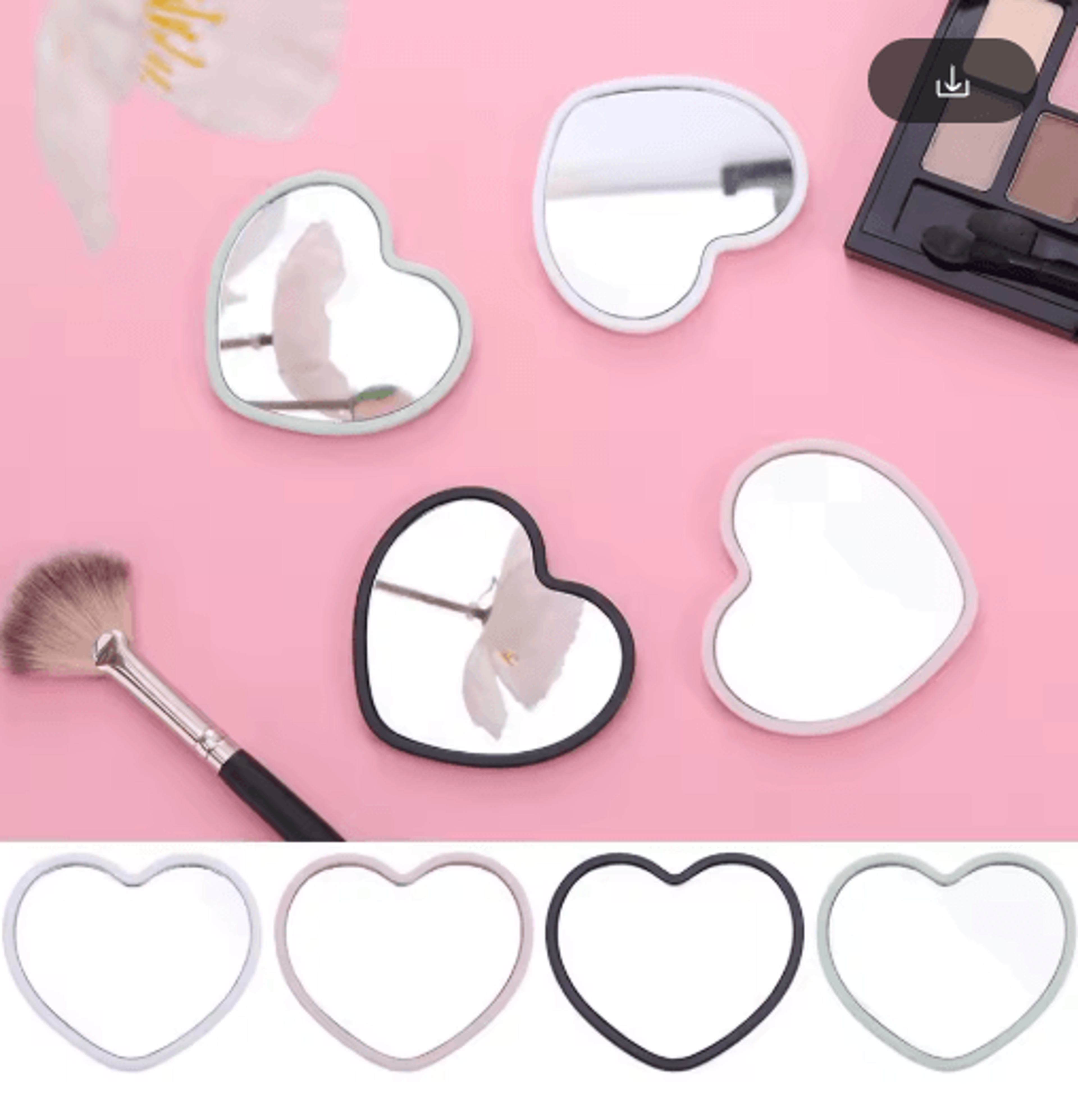 Modern HeartShaped Handheld Makeup Mirror  HighDefinition Beauty Mirror 8