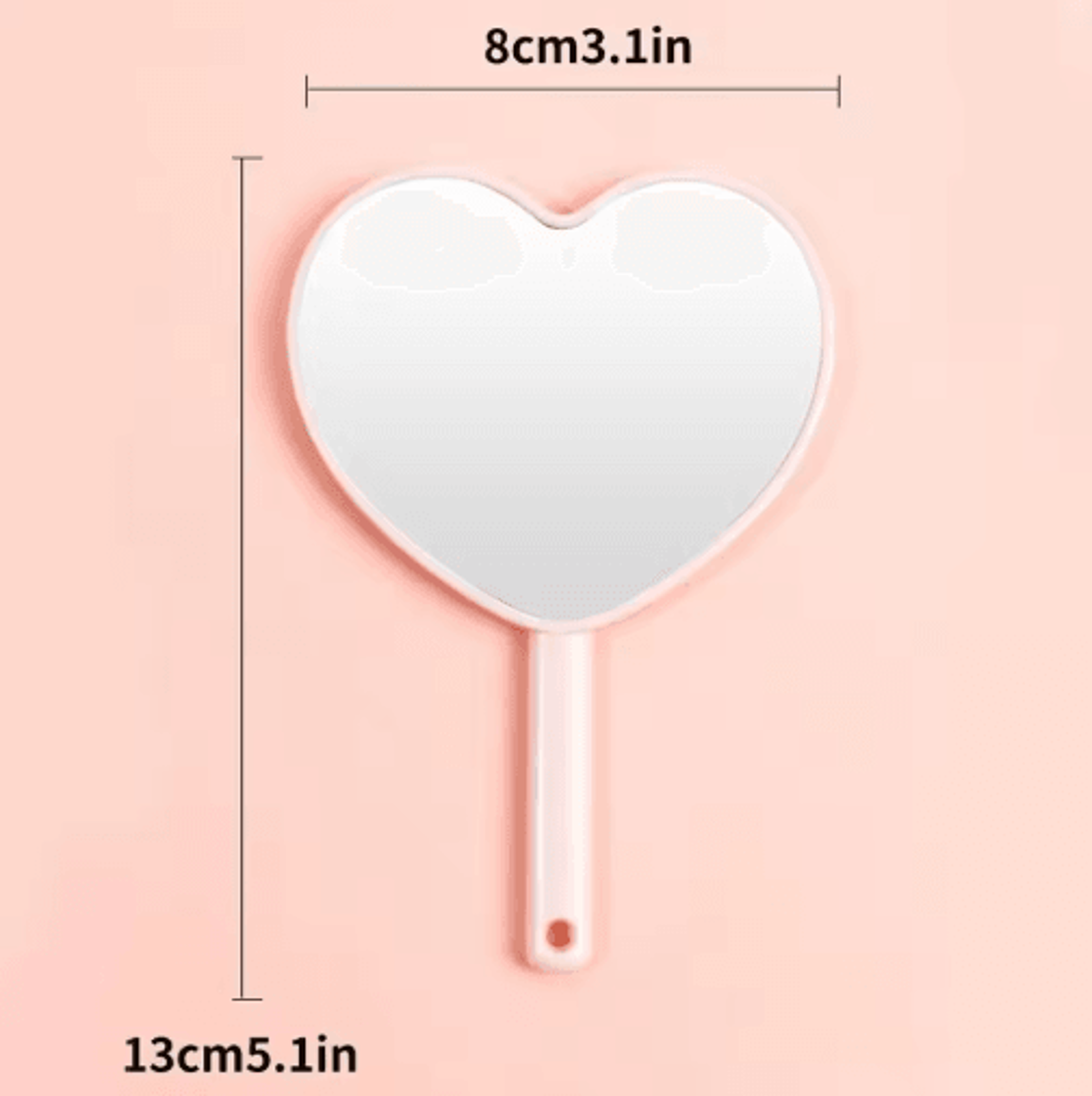 Sweet Heart Makeup Mirror  Cute Portable Handheld Beauty Mirror 5