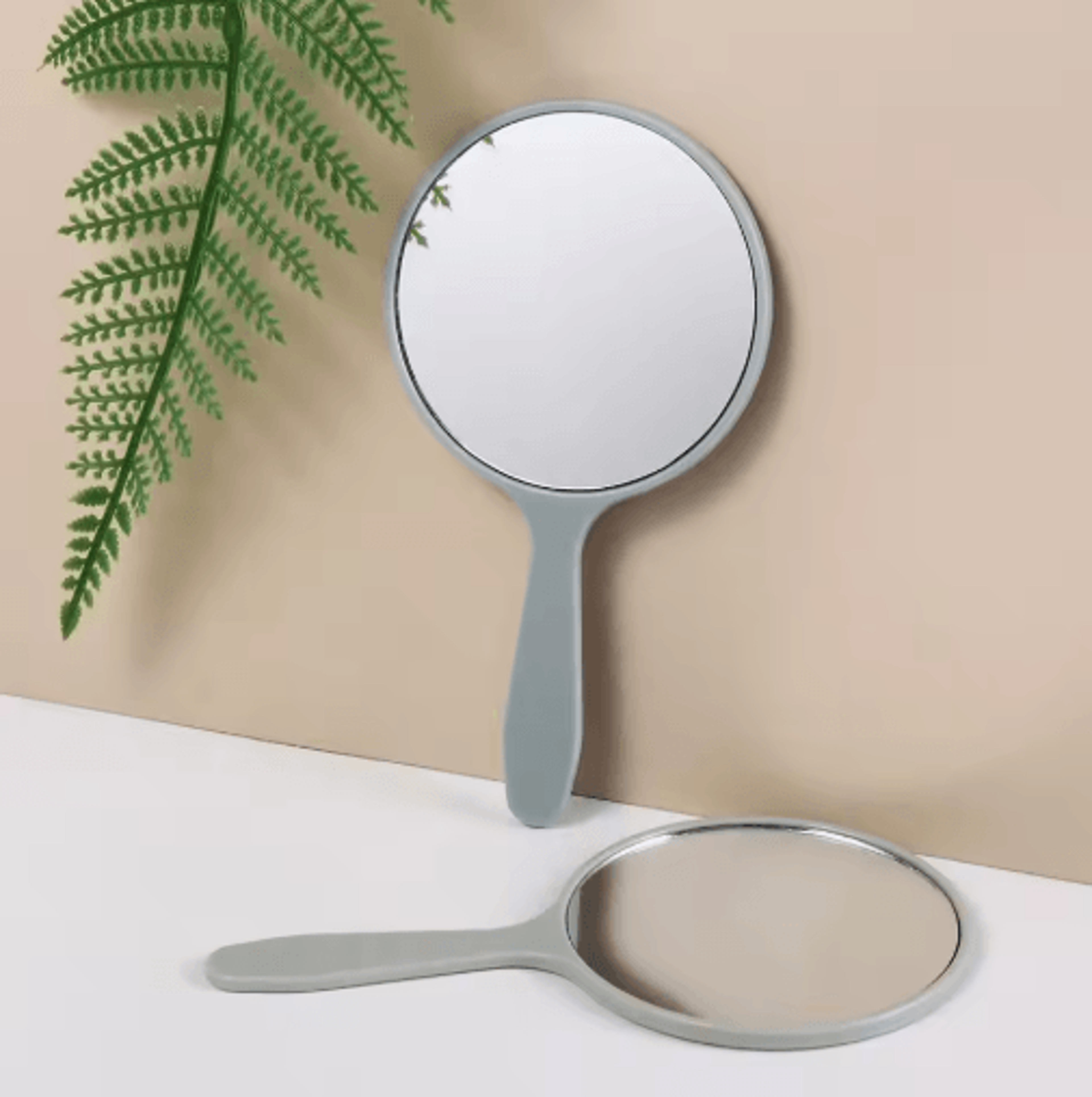 Fashion Round Handheld Makeup Mirror  Portable AntiFall Beauty Mirror With Handle 14