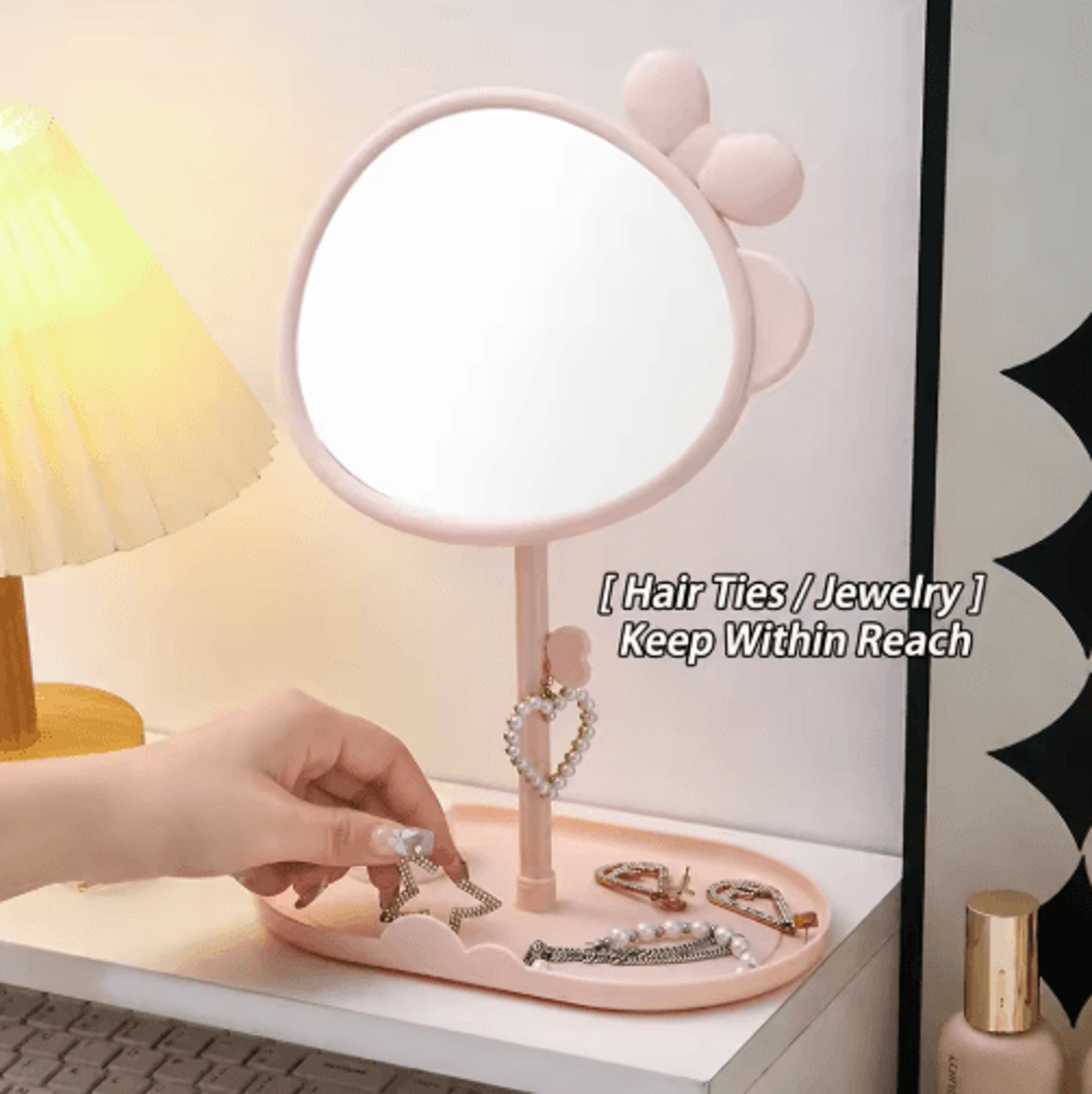 Cute 360 Rotating Vanity Mirror  Adjustable Desktop Makeup Mirror 4