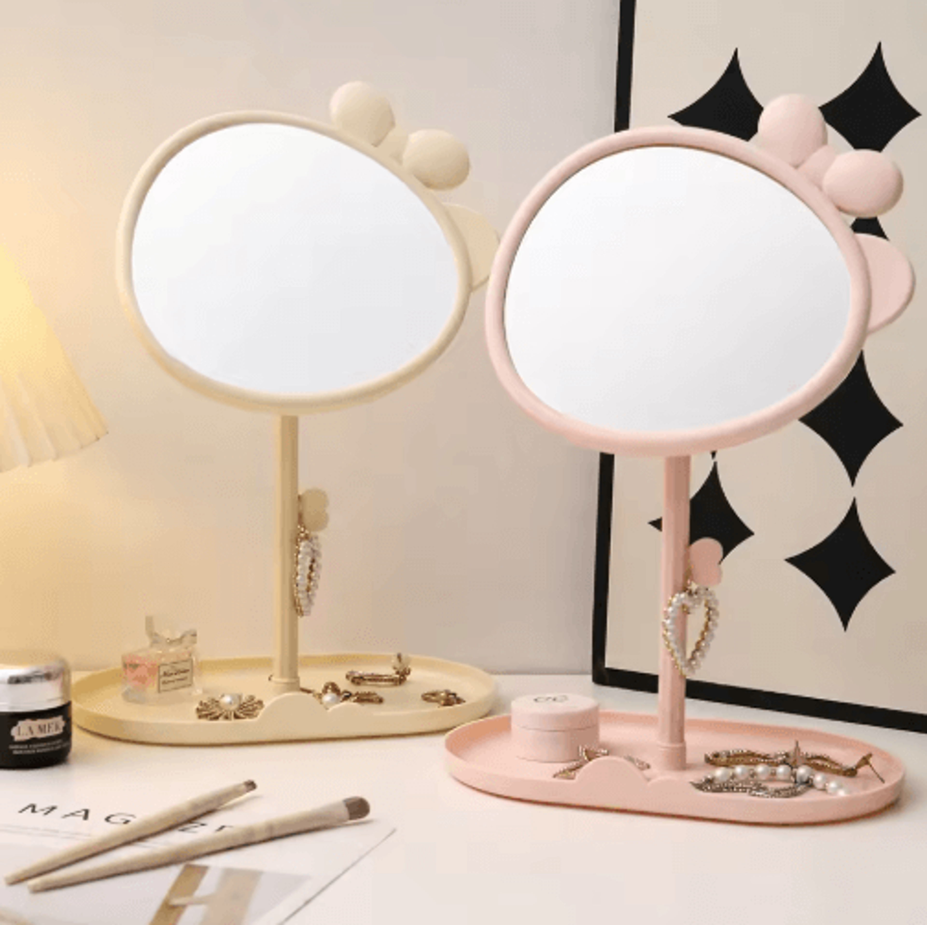 Cute 360 Rotating Vanity Mirror  Adjustable Desktop Makeup Mirror 5