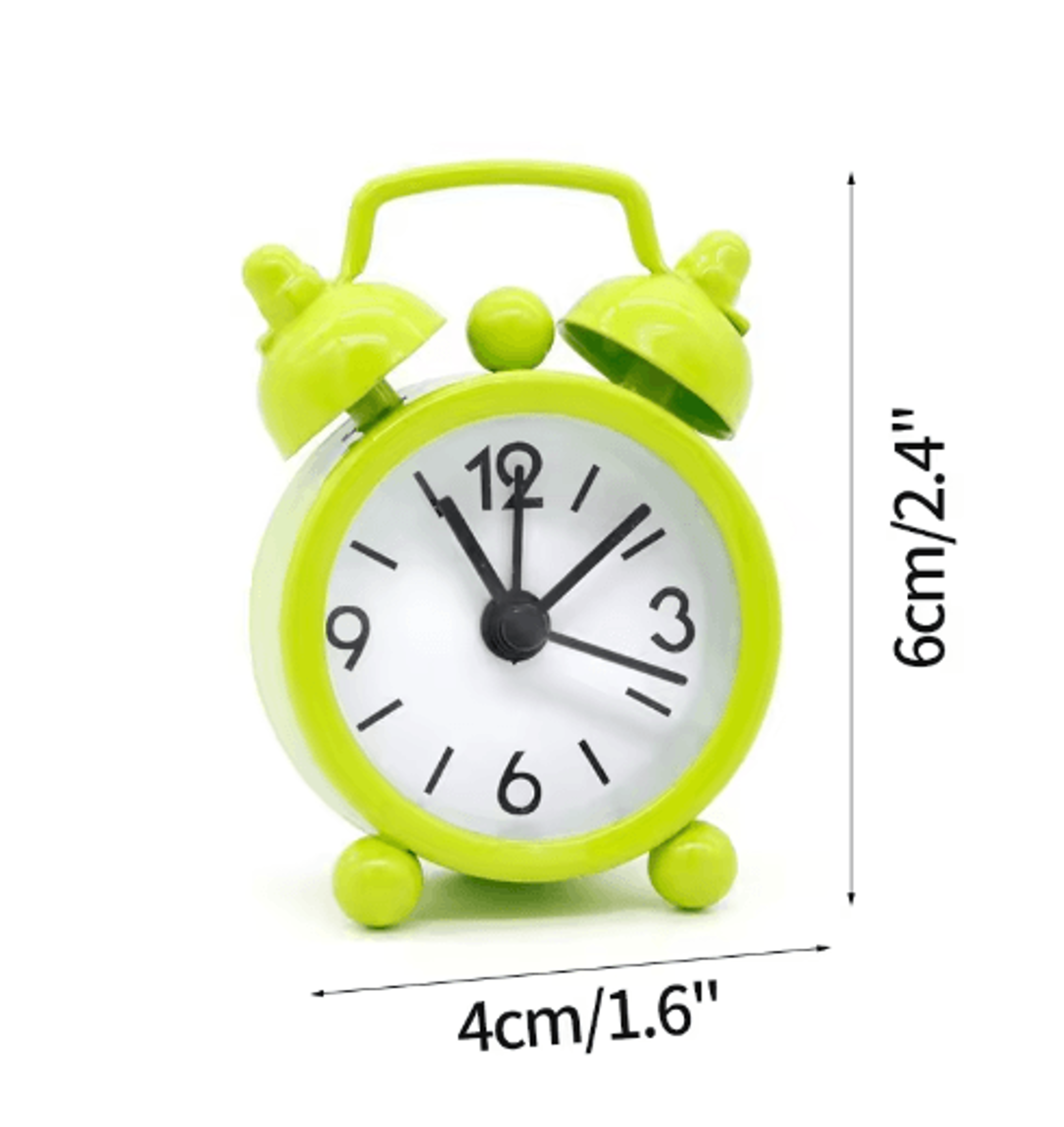 Retro Twin Bell Mini Alarm Clock  Portable Quartz Table  Bedside Clock 3