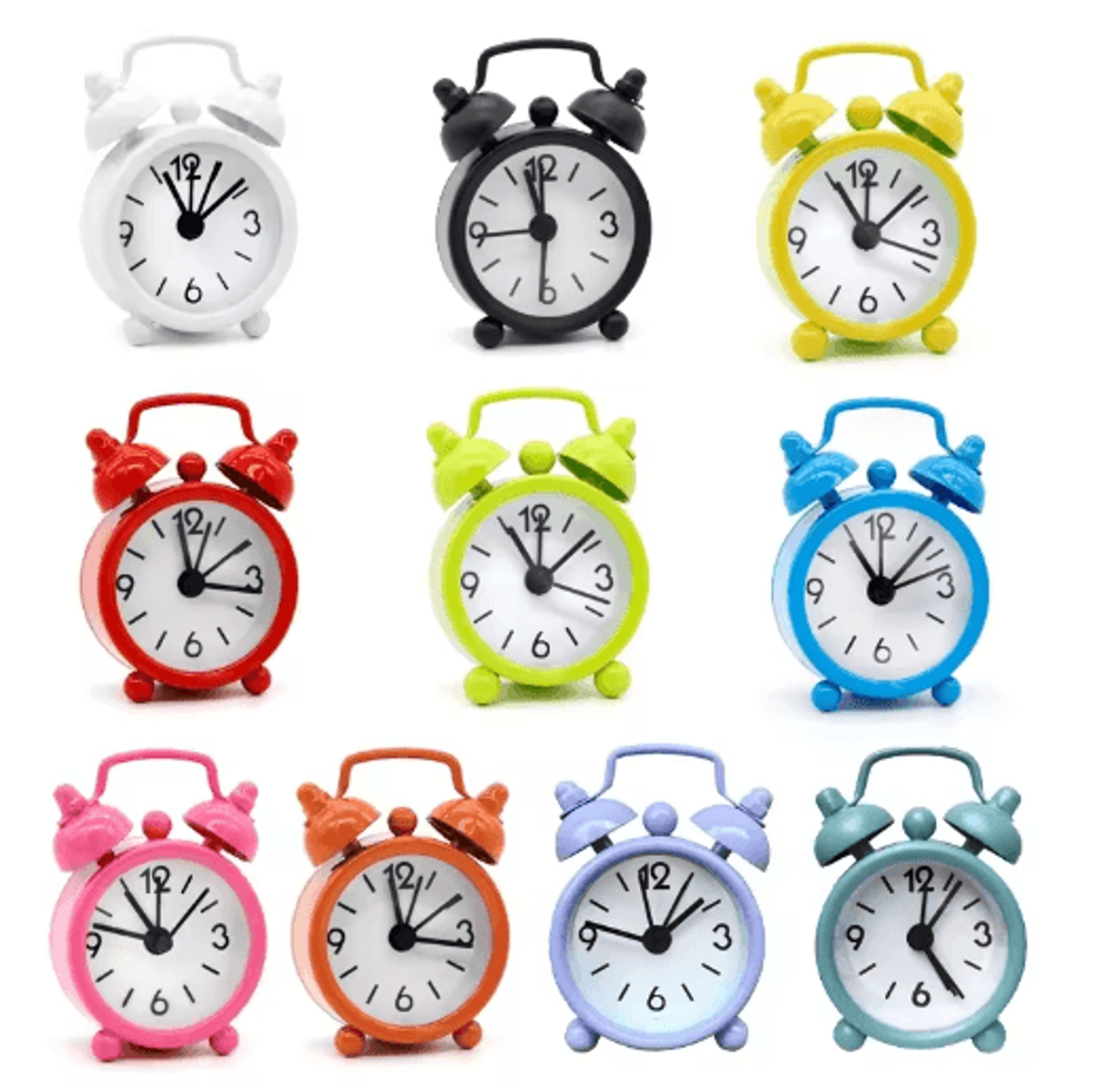 Retro Twin Bell Mini Alarm Clock  Portable Quartz Table  Bedside Clock 0