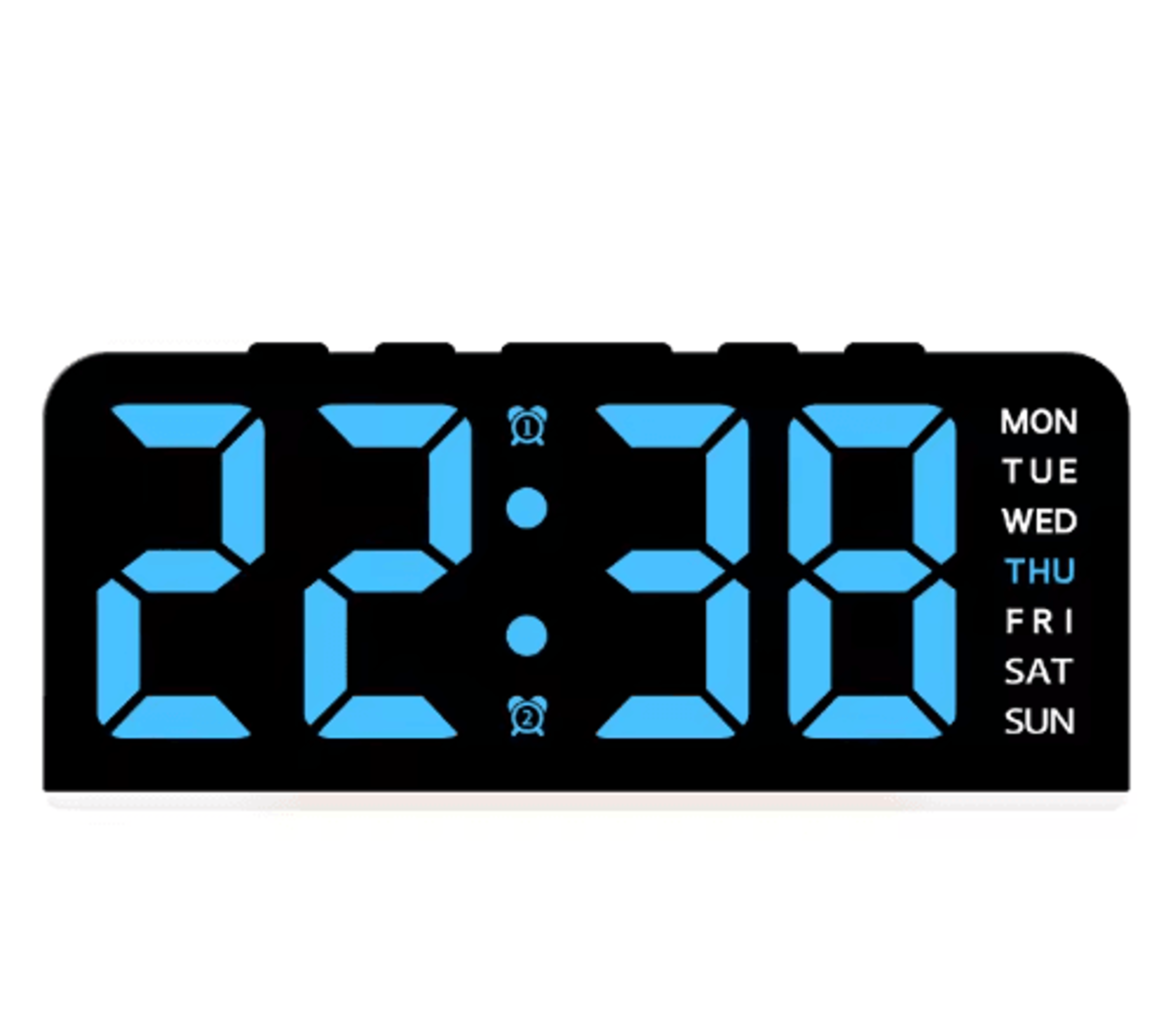 USB Digital Alarm Clock With Mood Light  Dual Alarm LED Table Clock 14