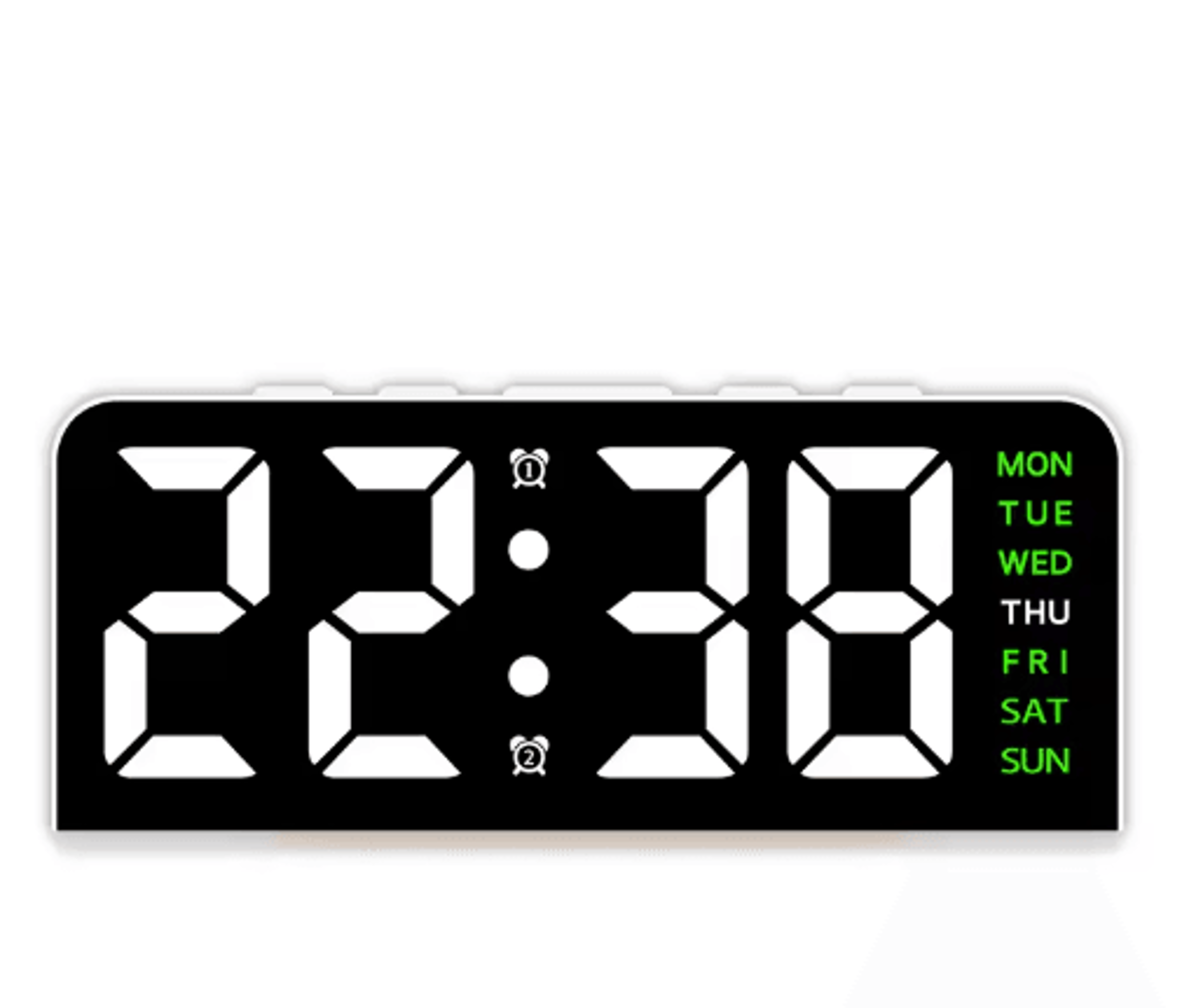 USB Digital Alarm Clock With Mood Light  Dual Alarm LED Table Clock 8