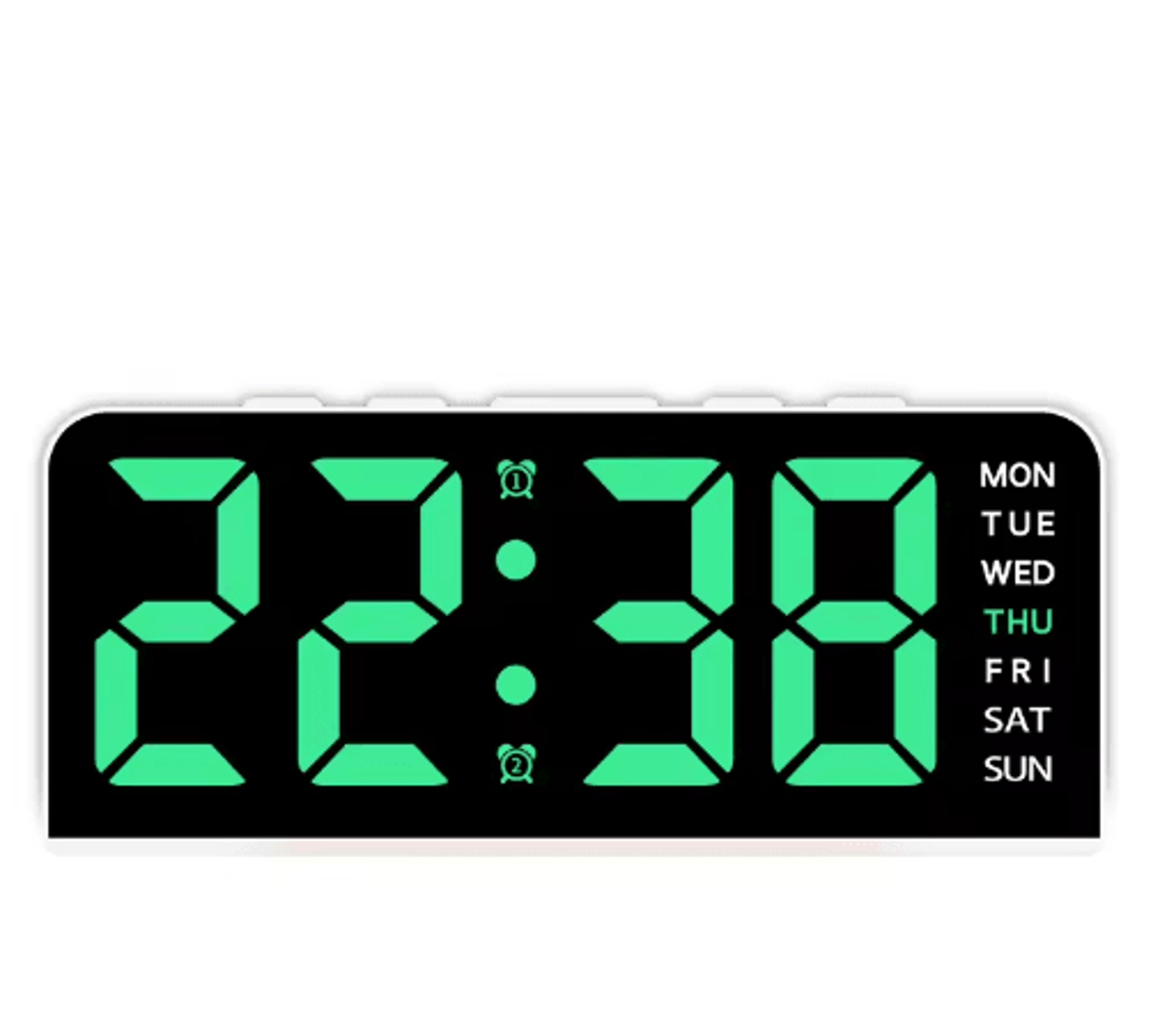 USB Digital Alarm Clock With Mood Light  Dual Alarm LED Table Clock 5
