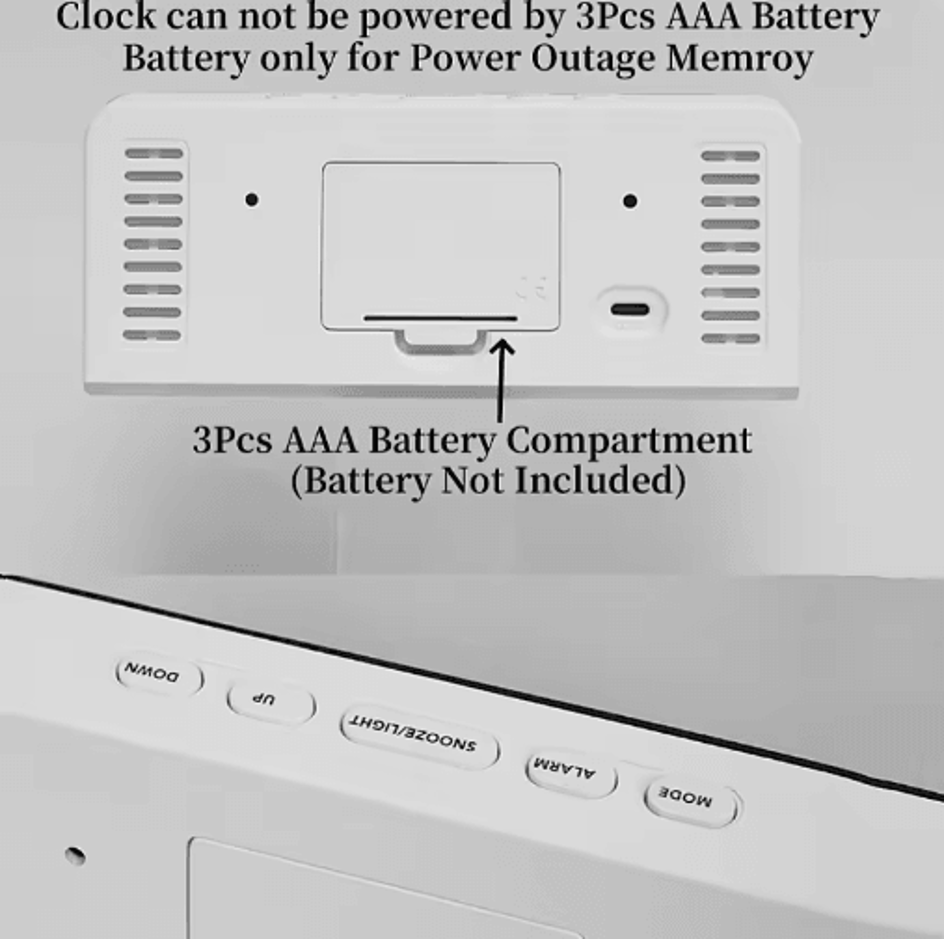 USB Digital Alarm Clock With Mood Light  Dual Alarm LED Table Clock 18