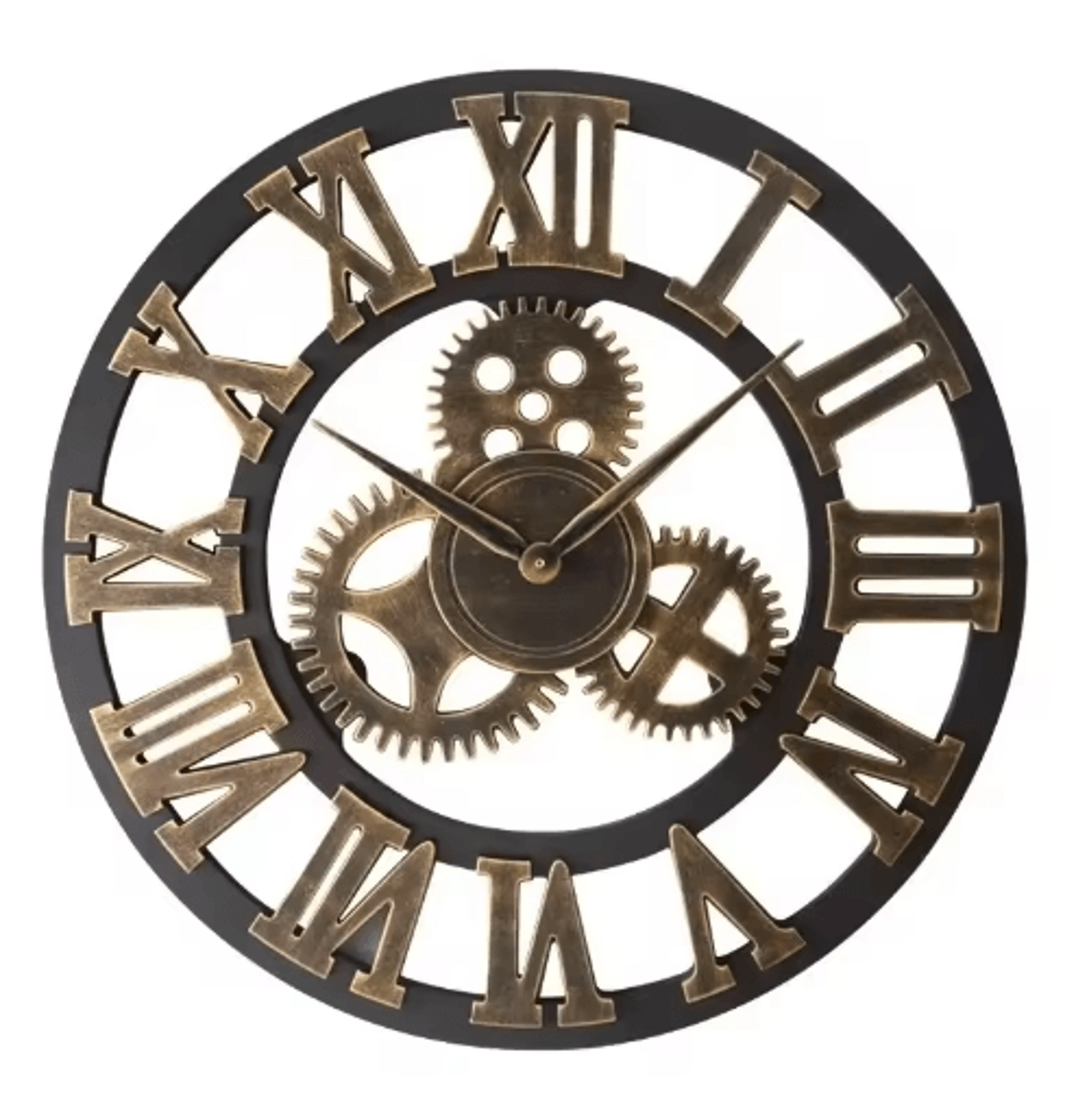 Industrial Moving Gear Wall Clock  Rustic Metal Decorative Clock 303540CM 0