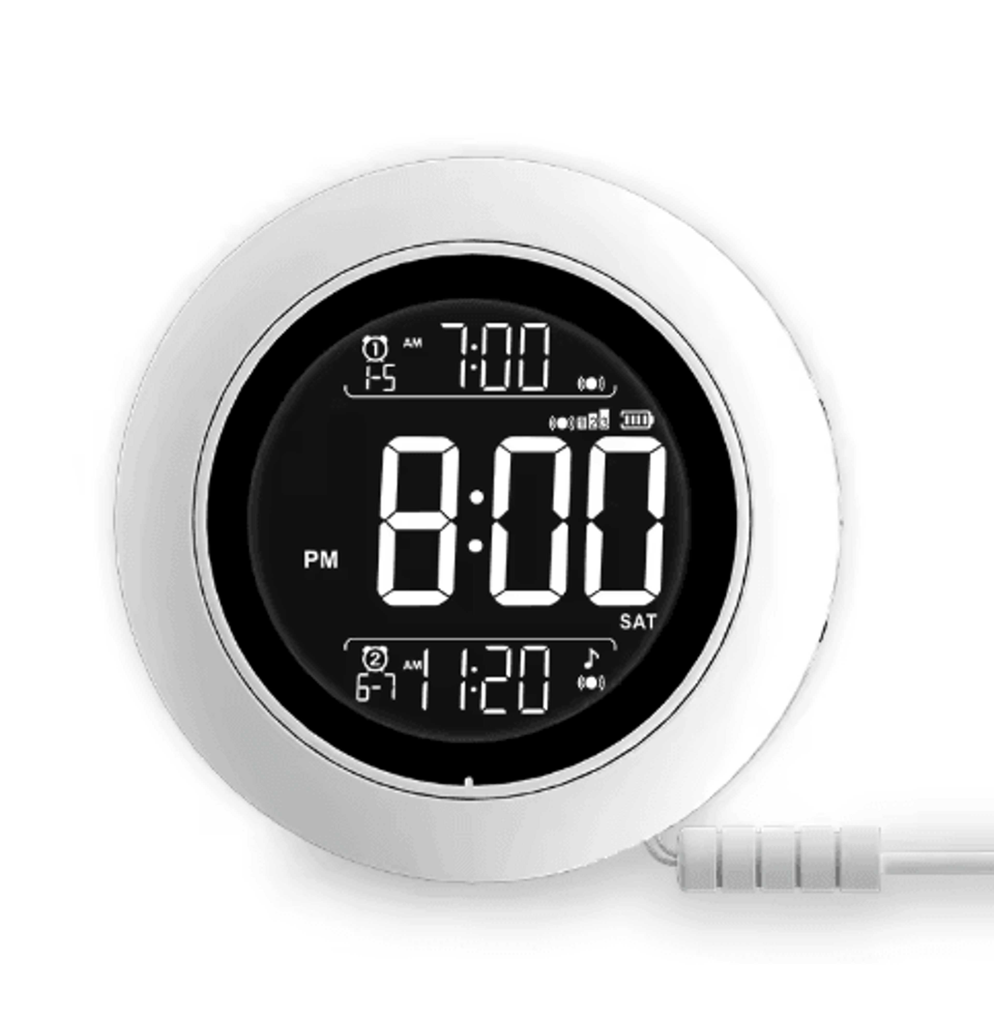 Portable Vibration Alarm Clock  4Alarm Bedside Digital Clock With Snooze 1